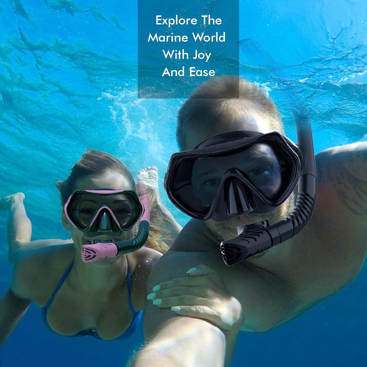 Conjunto de Snorkel JRing para Adultos - Máscara 180° y Snorkel Seco