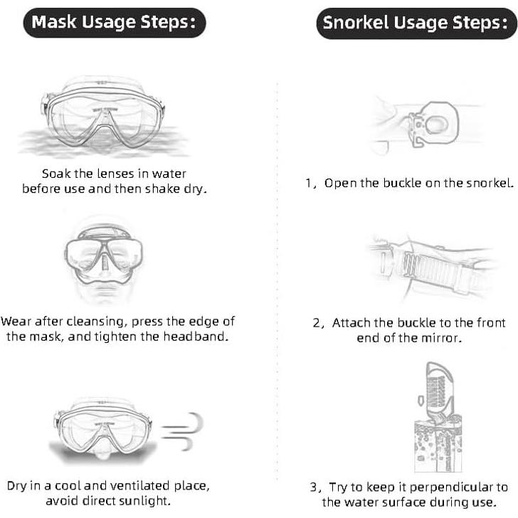 Conjunto de Snorkel JRing para Adultos - Máscara 180° y Snorkel Seco