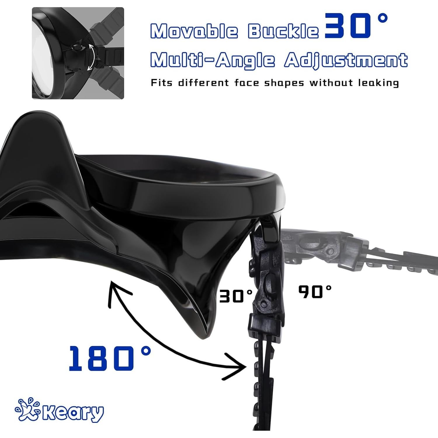 Gafas de natación Keary Adult Swim con cubierta nasal - Unisex