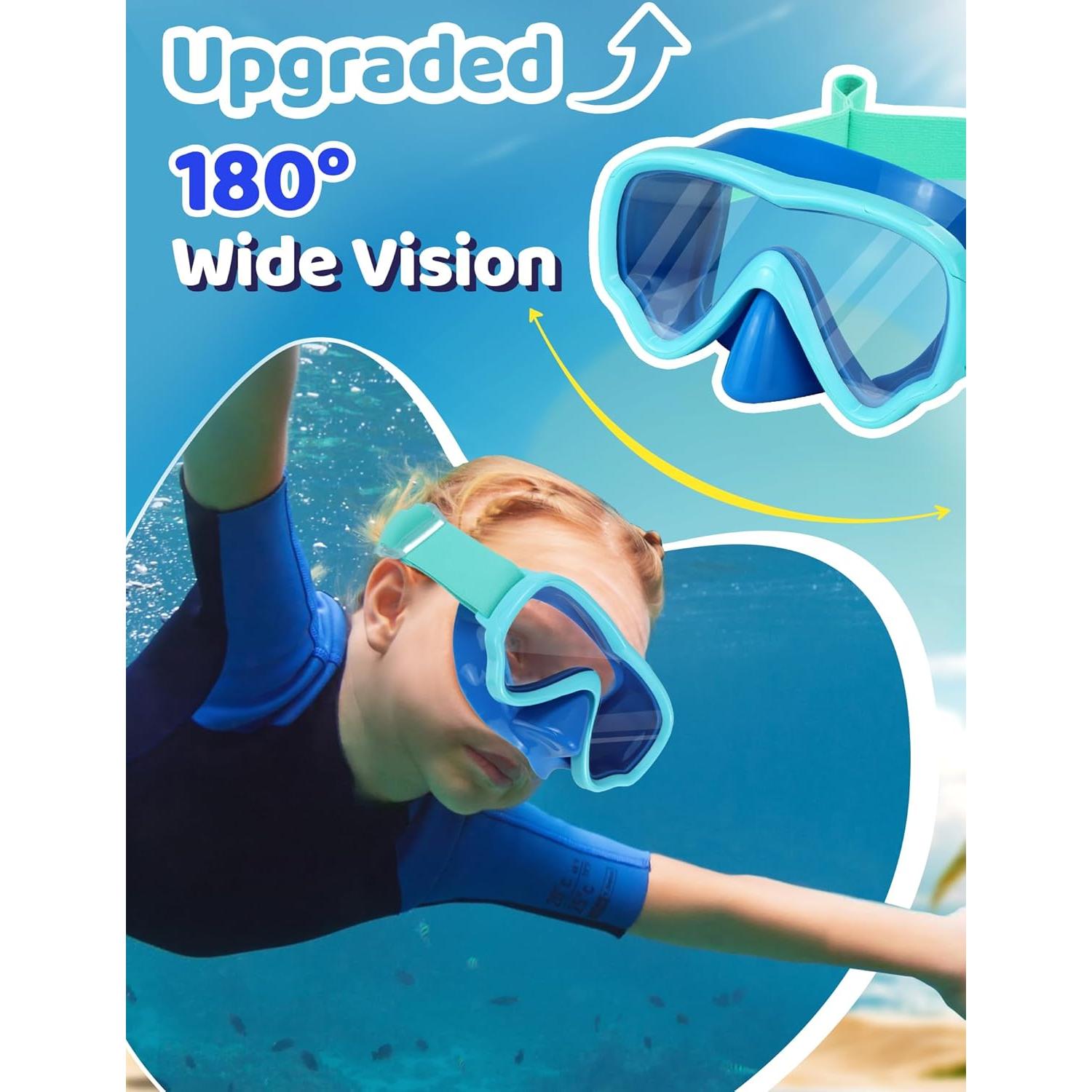 Gafas de natación Vvinca Kids con cubierta nasal y lentes antiempañantes