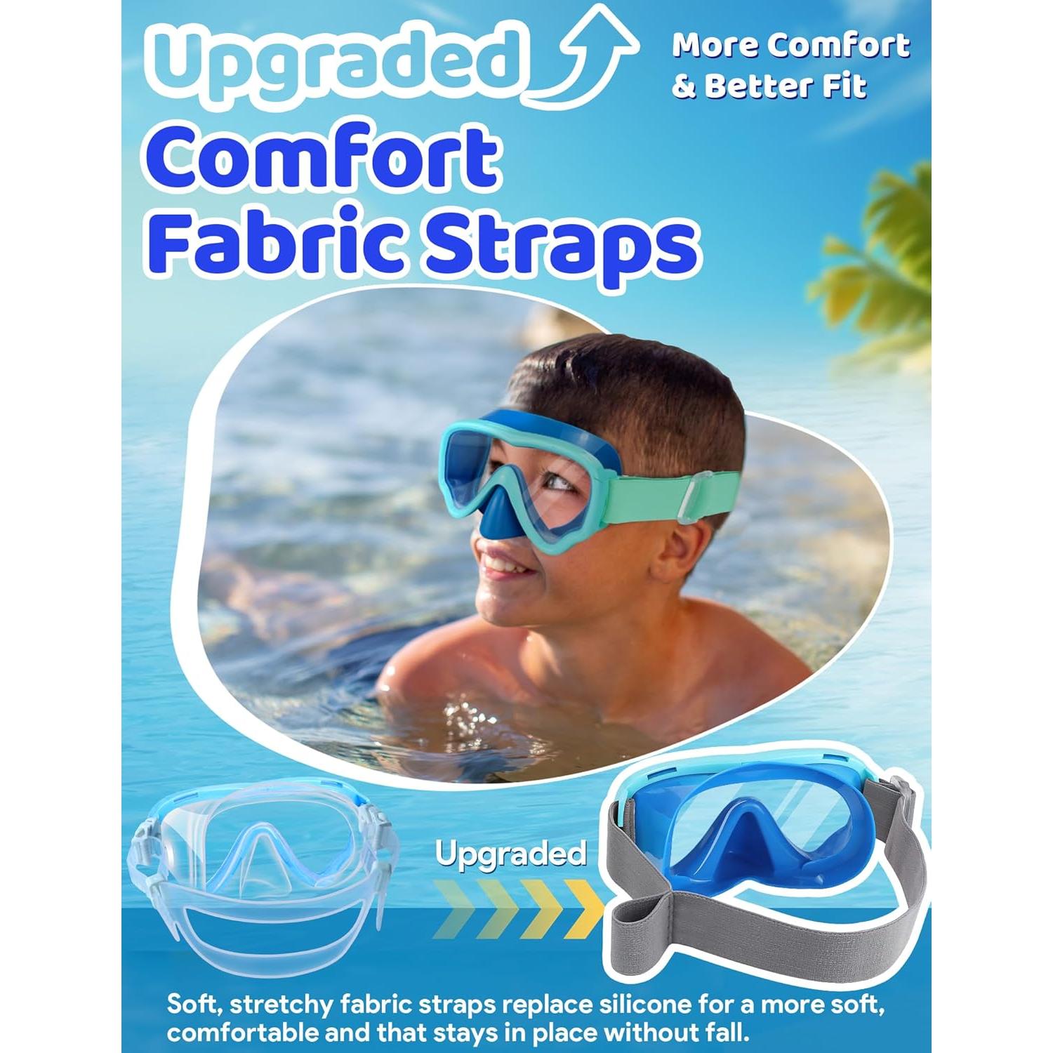 Gafas de natación Vvinca Kids con cubierta nasal y lentes antiempañantes