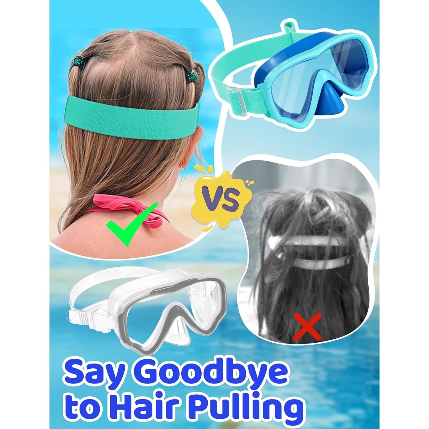 Gafas de natación Vvinca Kids con cubierta nasal y lentes antiempañantes