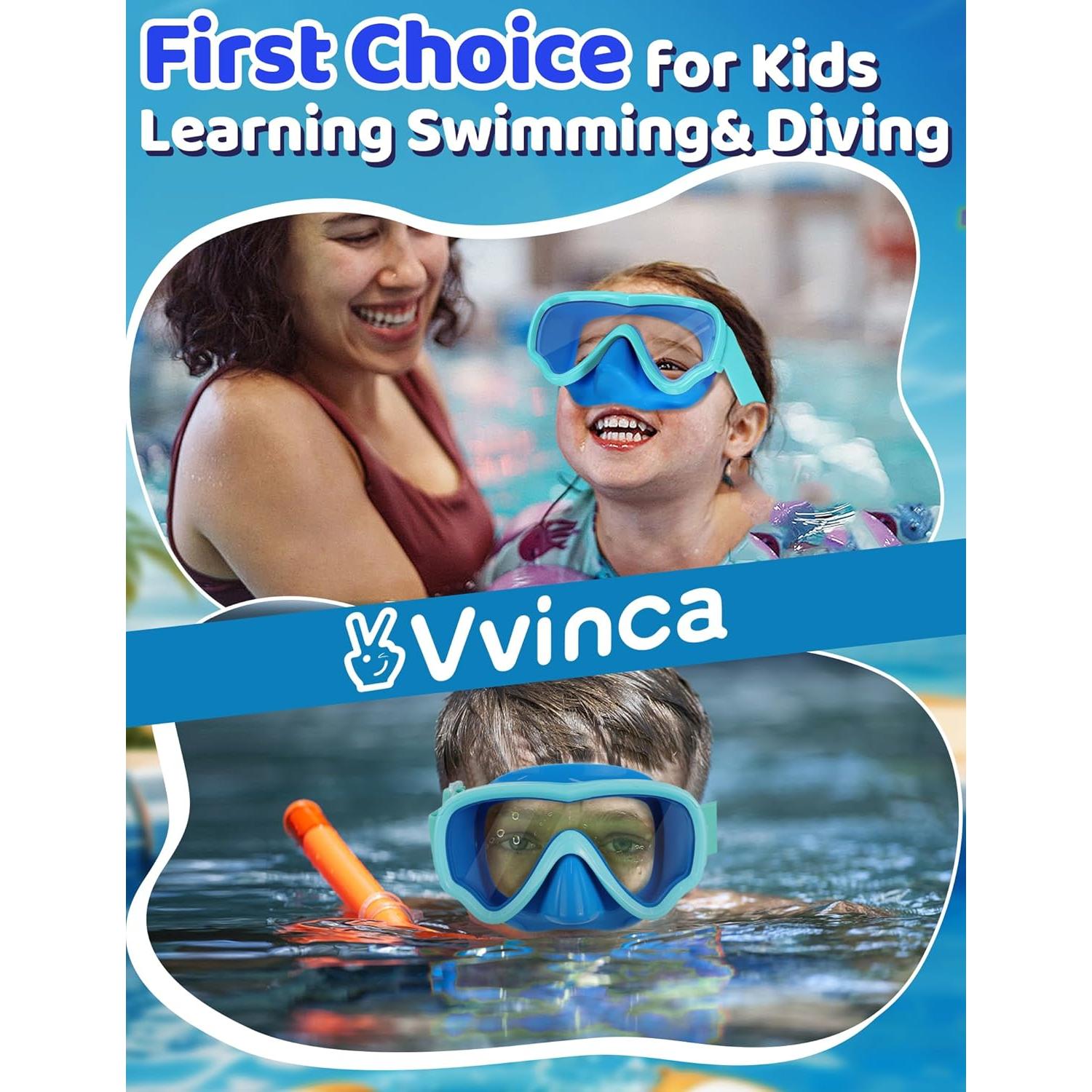 Gafas de natación Vvinca Kids con cubierta nasal y lentes antiempañantes