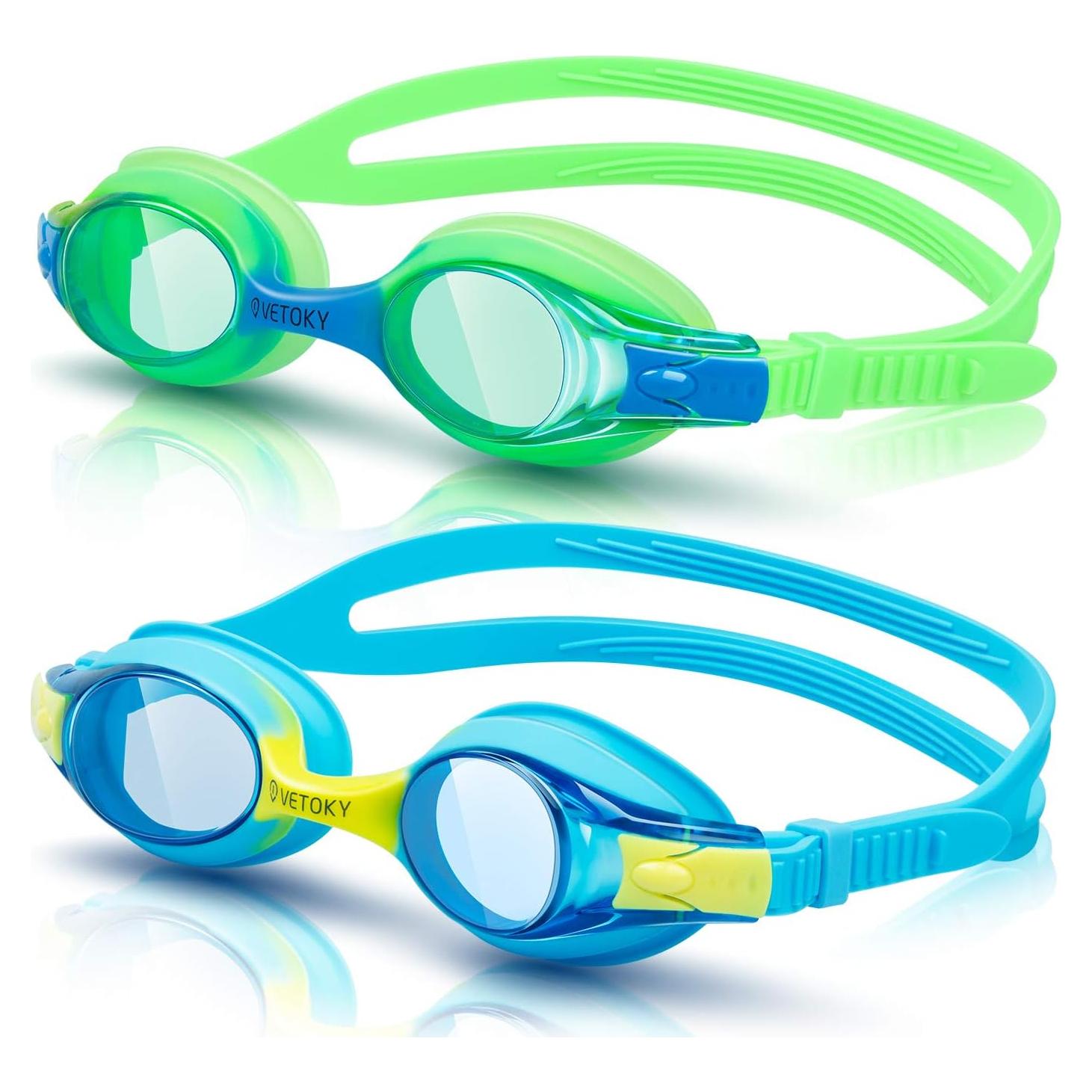 Gafas de natación para niños Huituo, paquete de 2, antiempañantes