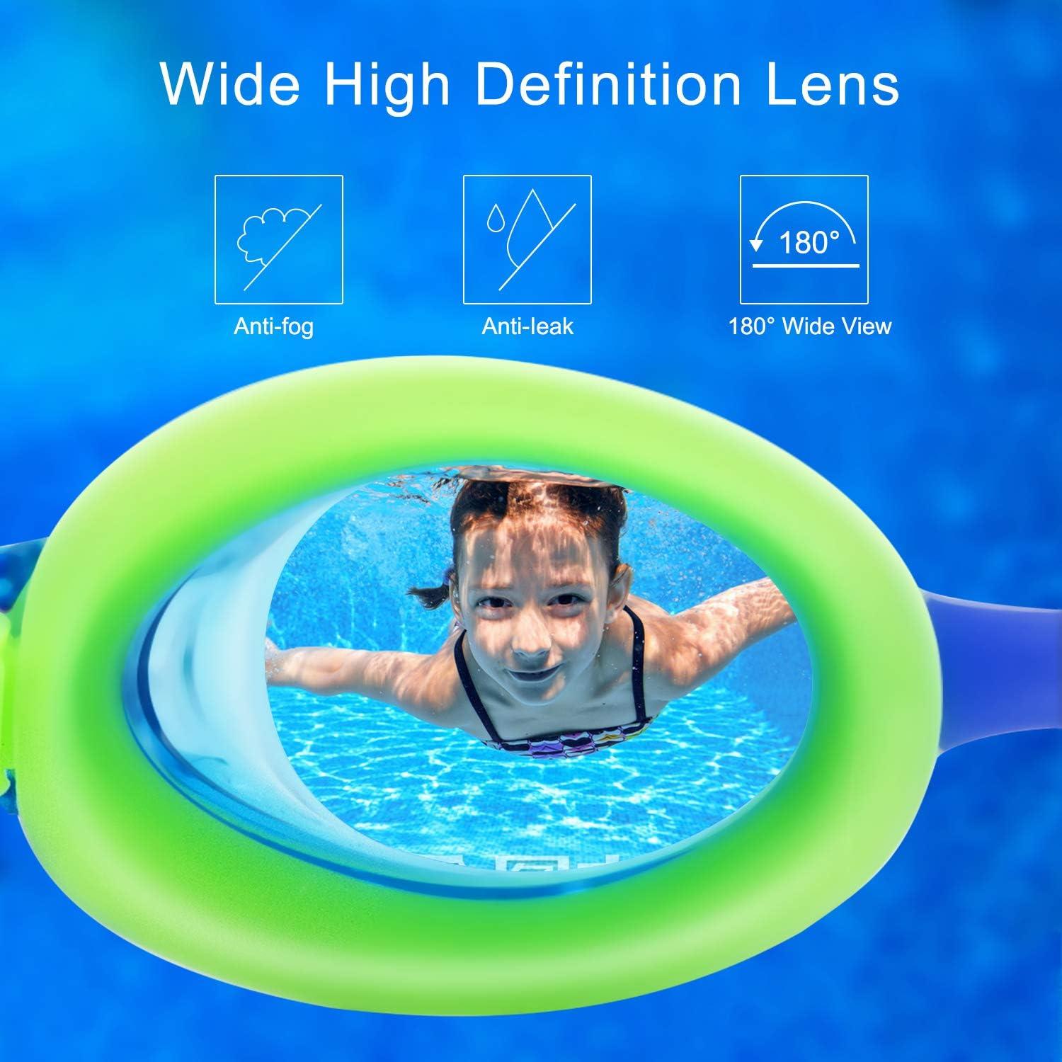 Gafas de natación para niños Huituo, paquete de 2, antiempañantes