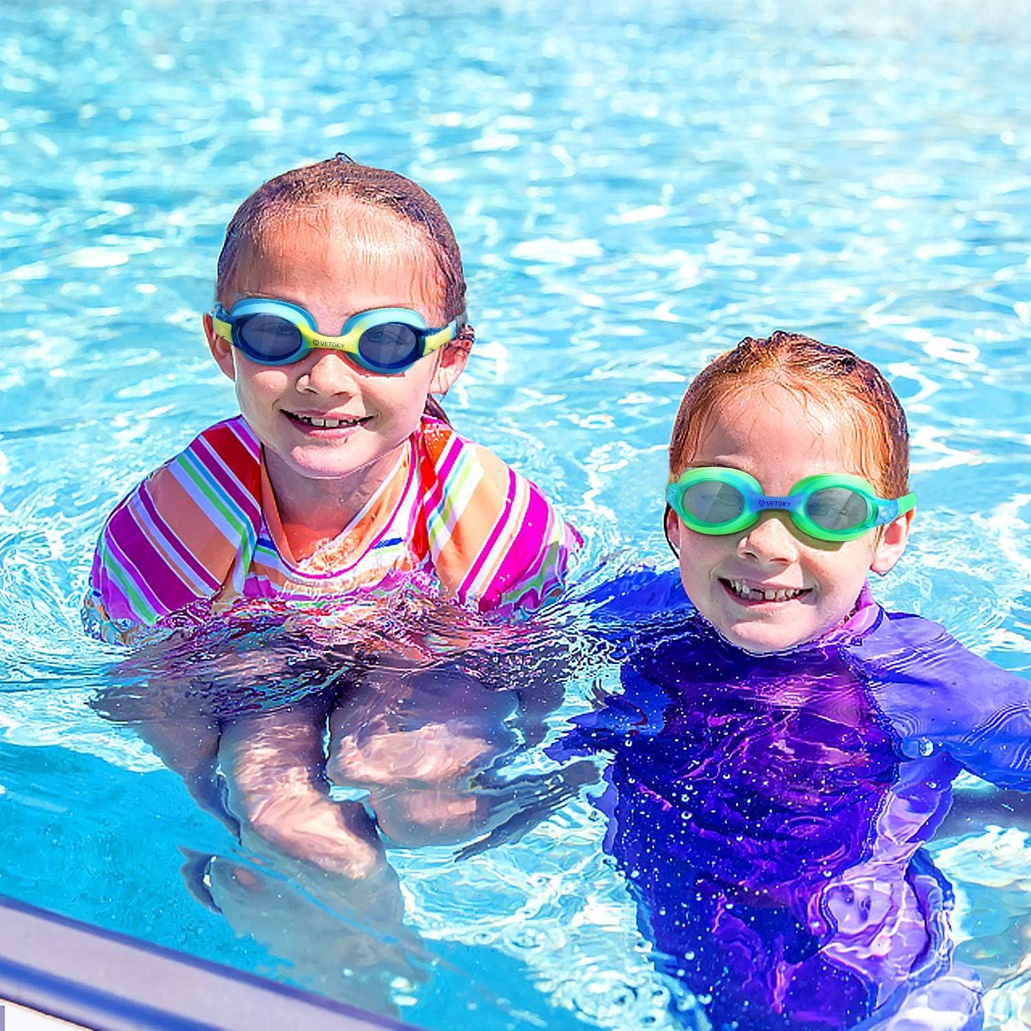 Gafas de natación para niños Huituo, paquete de 2, antiempañantes