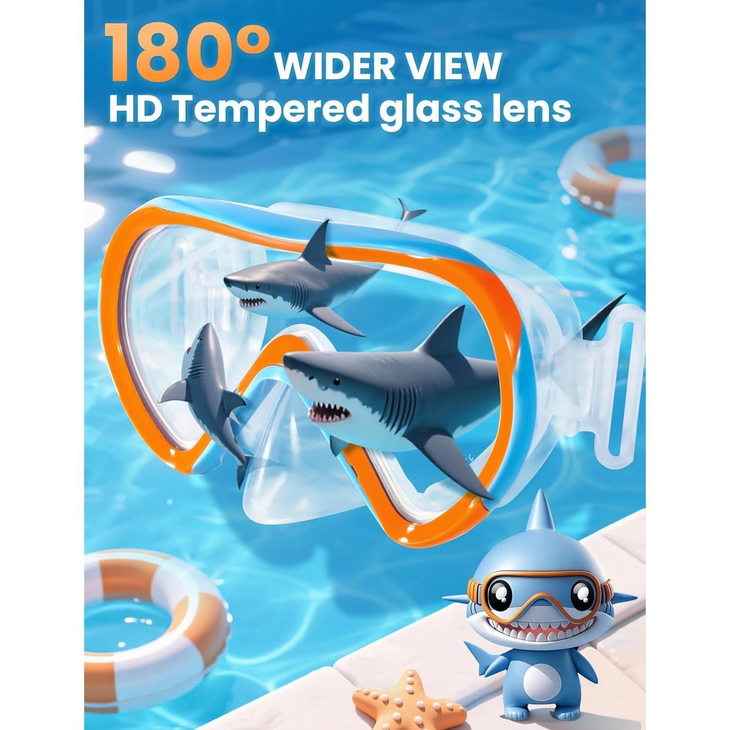 Gafas de natación Supertrip para niños 6-14 años con cubierta nasal