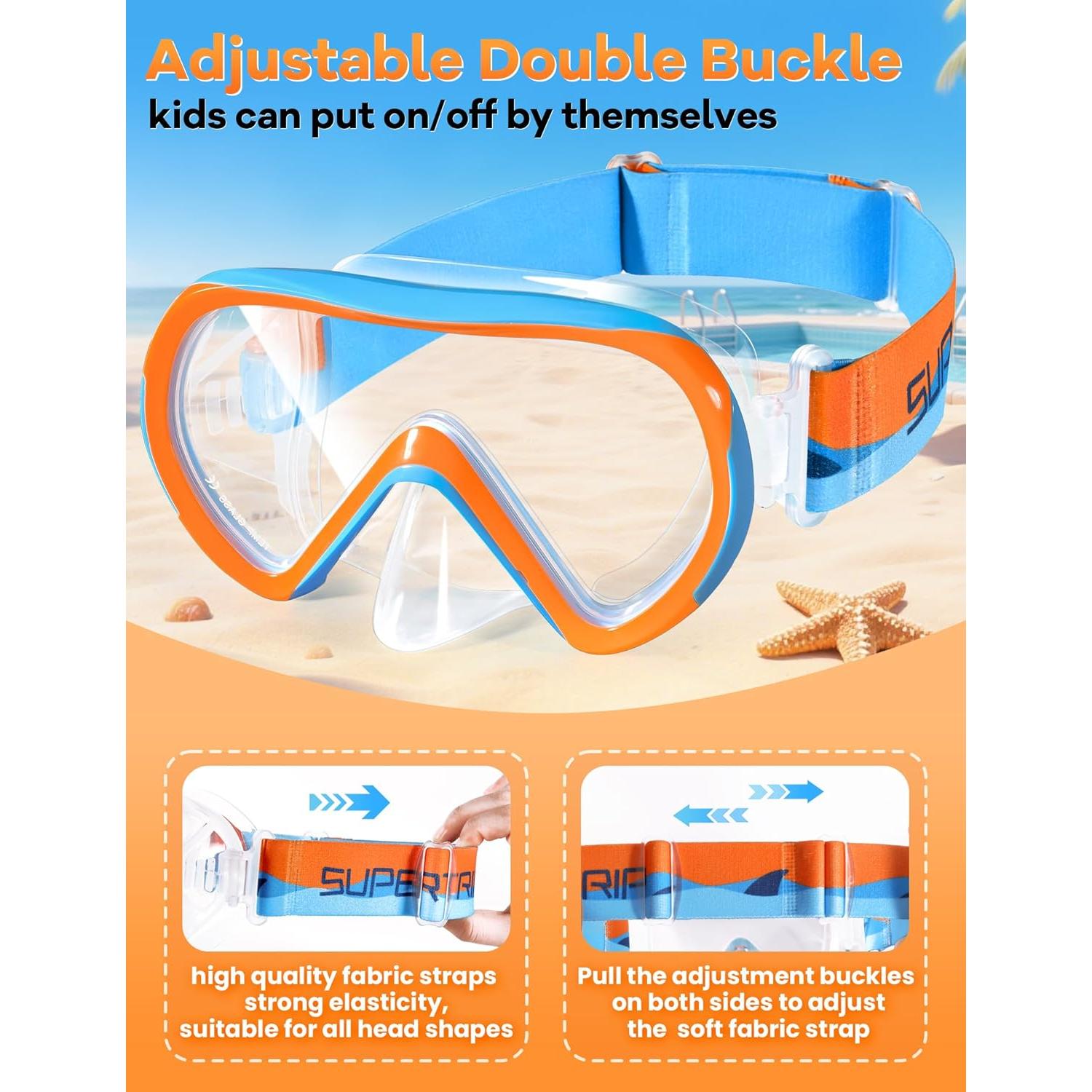 Gafas de natación Supertrip para niños 6-14 años con cubierta nasal