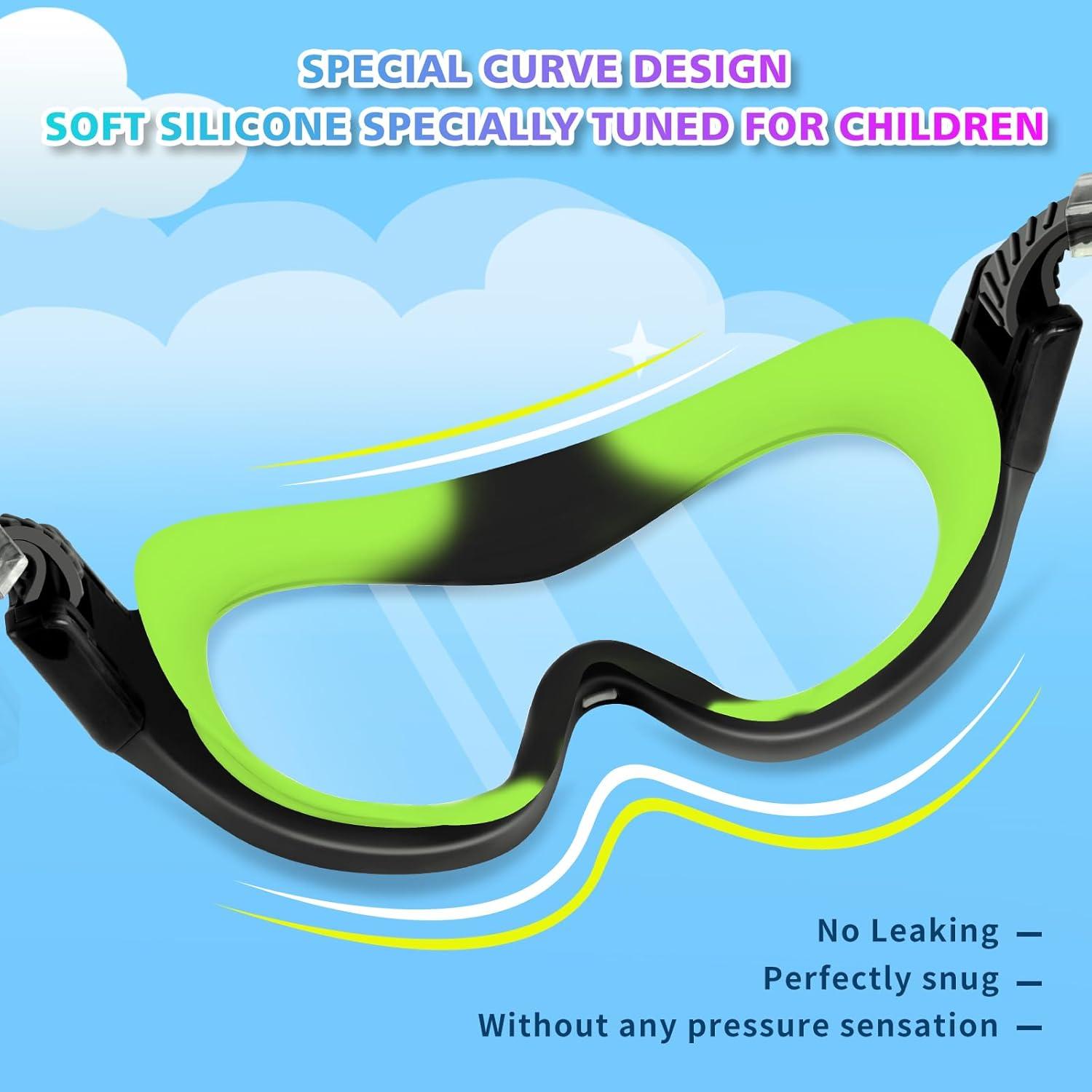Gafas de natación COOLOO para niños 6-16 años, 2 pares, anti-vaho UV