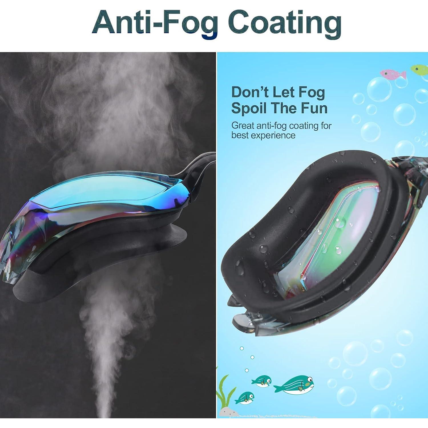 Gafas de natación para niños Kimasha, 2 paquetes, anti-niebla