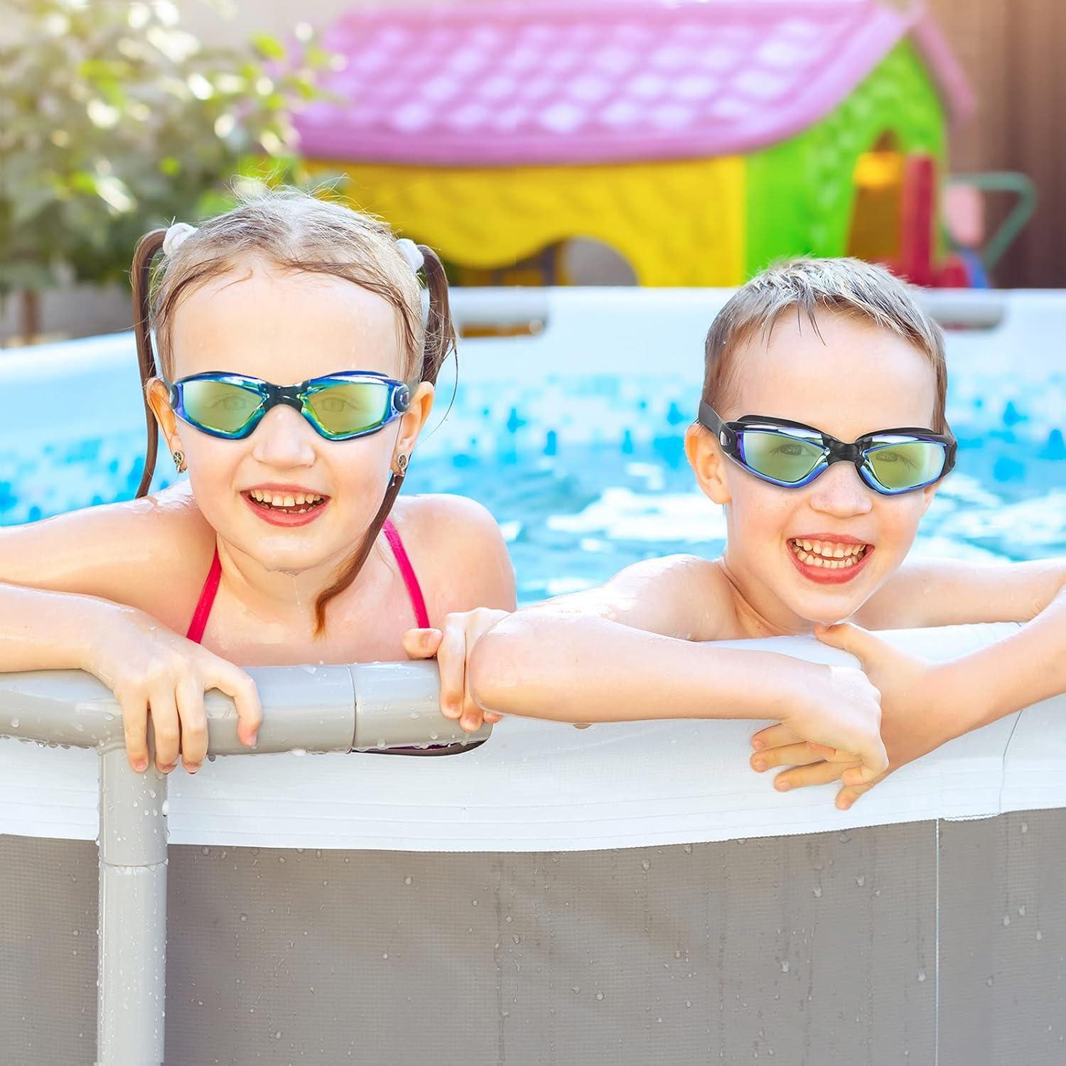 Gafas de natación para niños Kimasha, 2 paquetes, anti-niebla