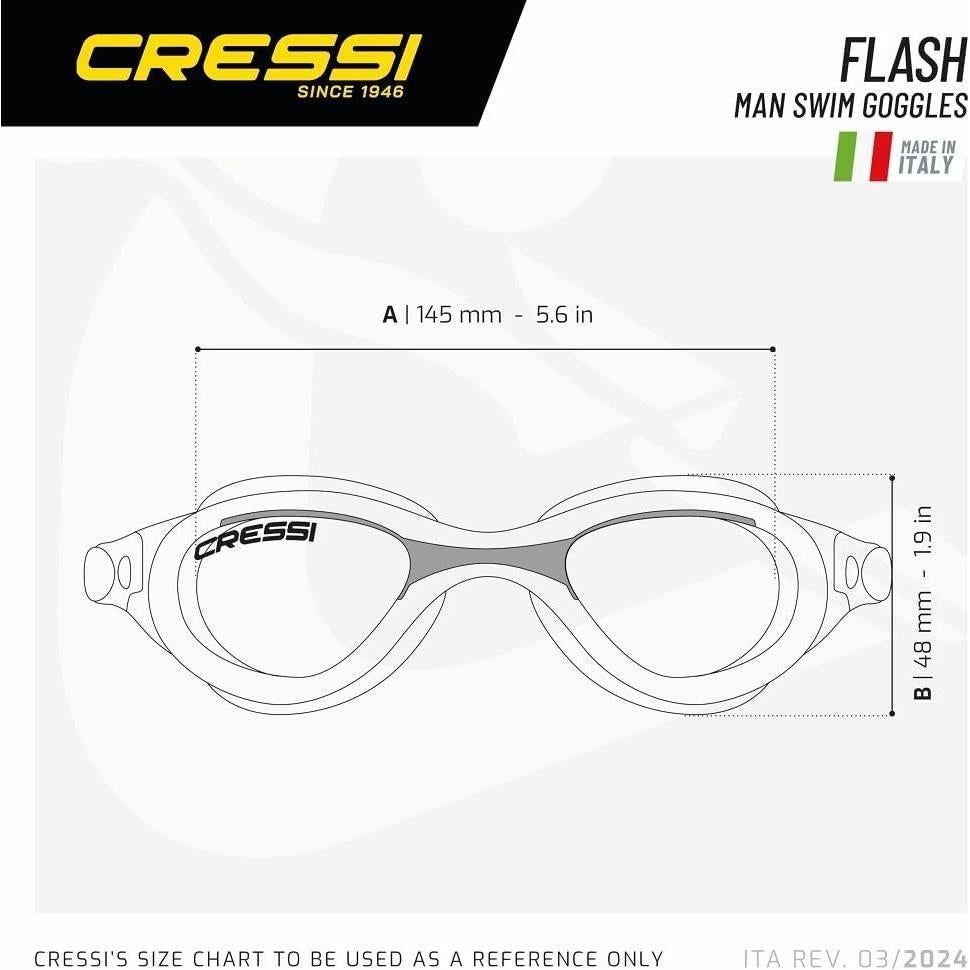 Gafas de natación Cressi Flash para adultos - Silicona, UV, Anti-vaho
