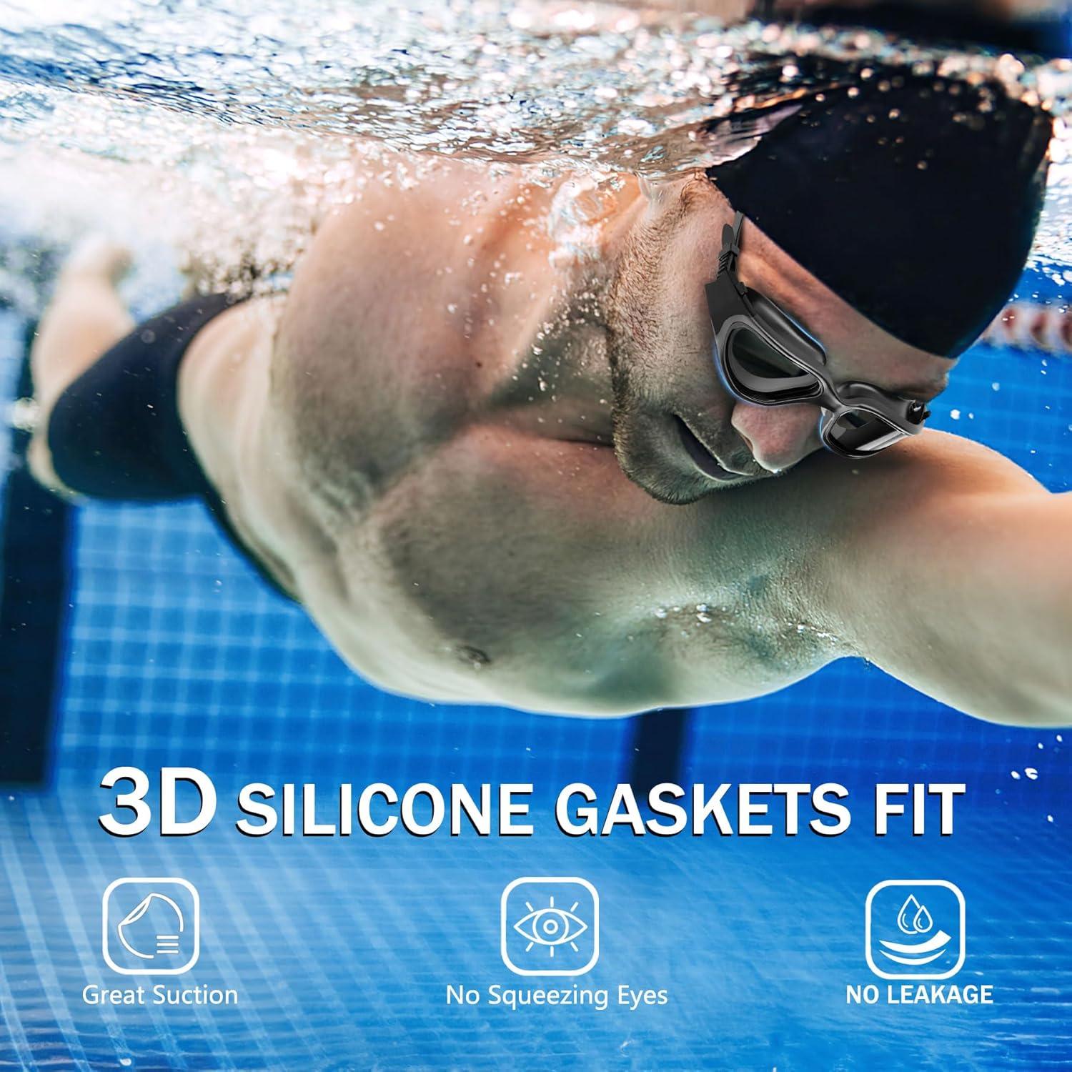 Paquete de 2 Gafas de Natación Antivaho Tenfold para Adultos