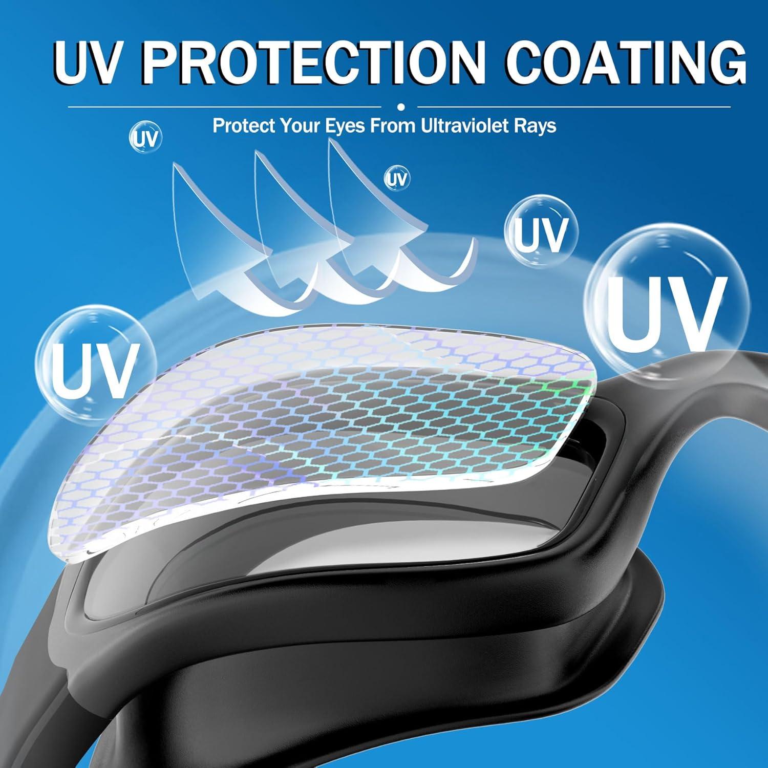 Paquete de 2 Gafas de Natación Antivaho Tenfold para Adultos