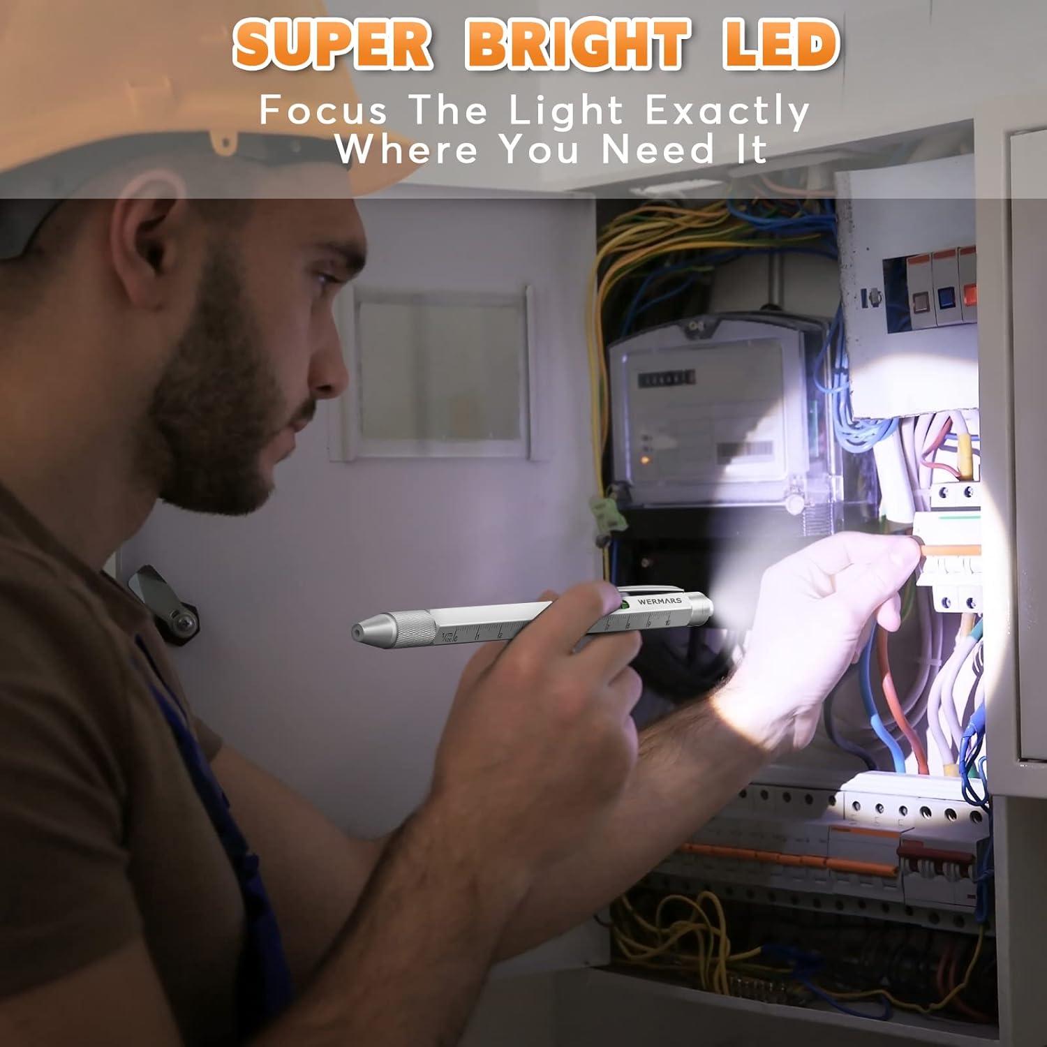 Bolígrafo Multiherramienta 9 en 1 WERMARS Plata