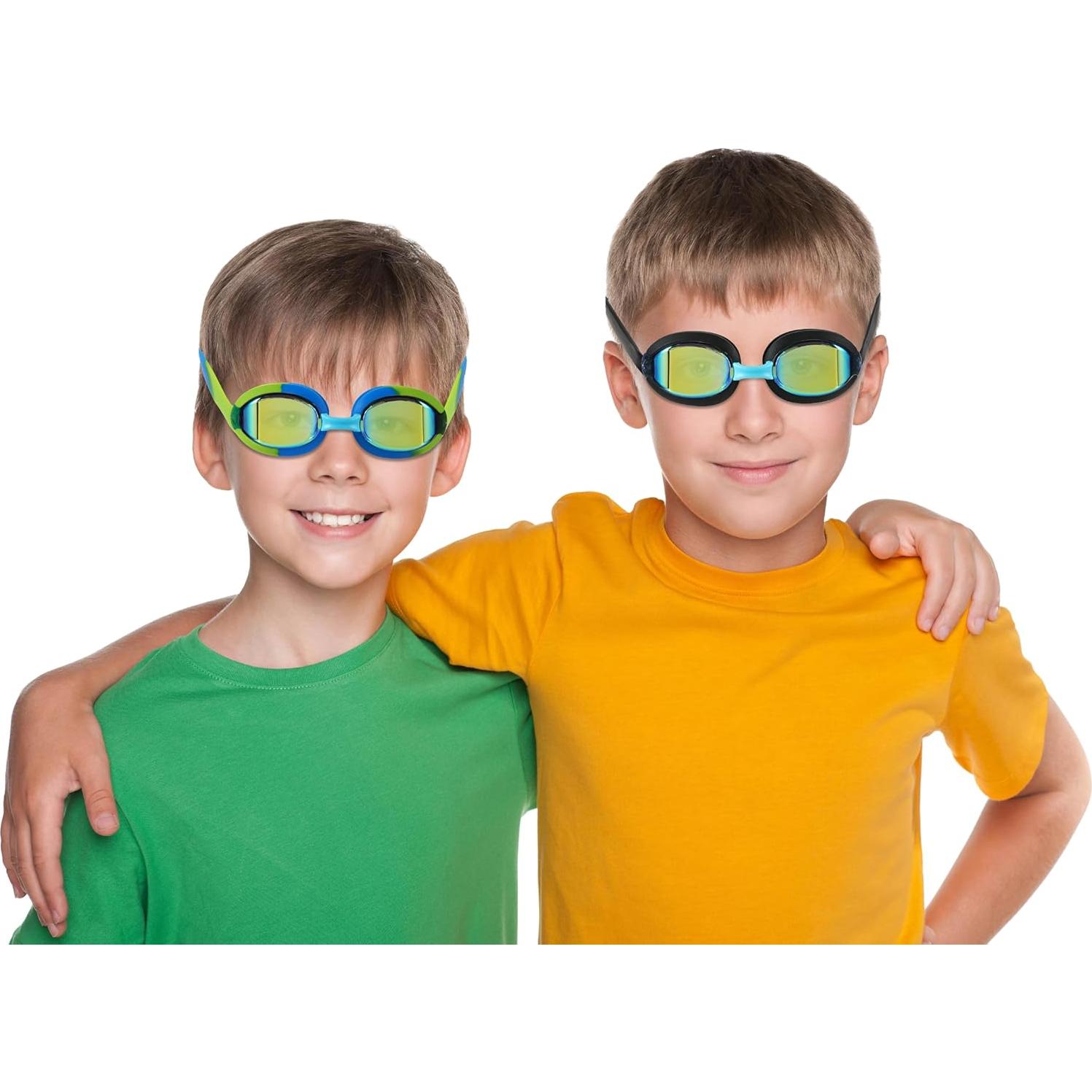 Gafas de natación para niños 3-14 años - 2 paquetes con estuche