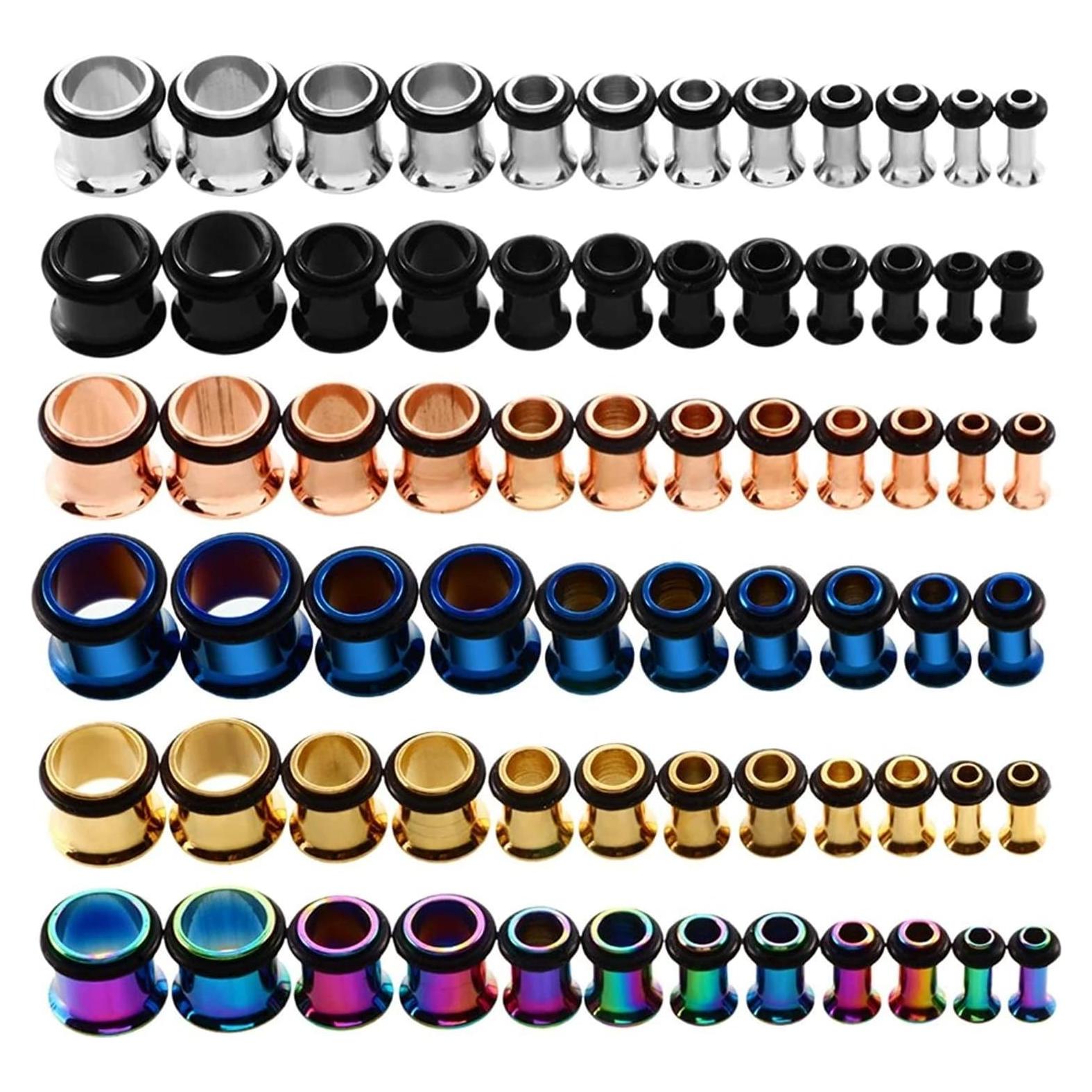 Kit de Tapones para Oídos KUBOOZ Acero Inoxidable 9 Pares 14G-00G