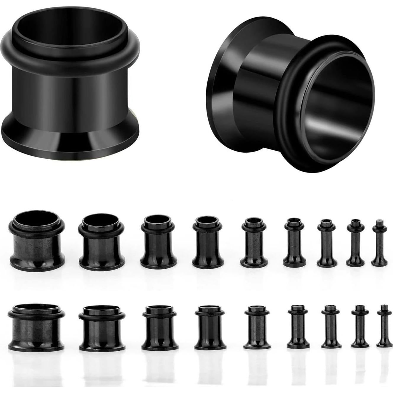 Kit de Tapones para Oídos KUBOOZ Acero Inoxidable 9 Pares 14G-00G