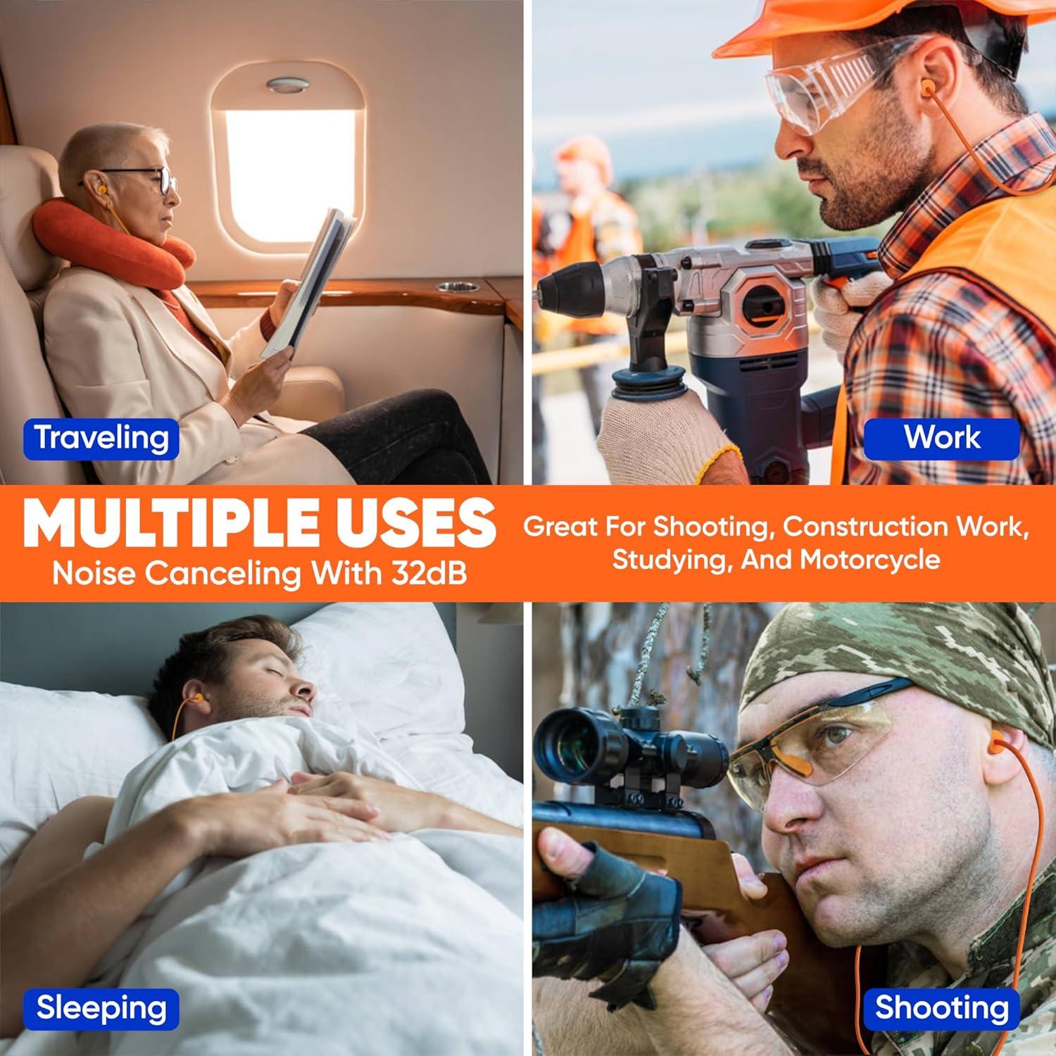 20 Pares de Tapones de Espuma Quality Plugs - Cancelación 32dB