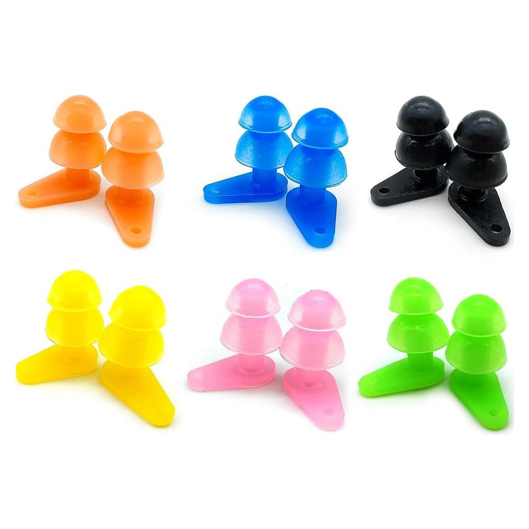 6 Tapones para Oídos de Silicona BRBD para Niños Multicolor
