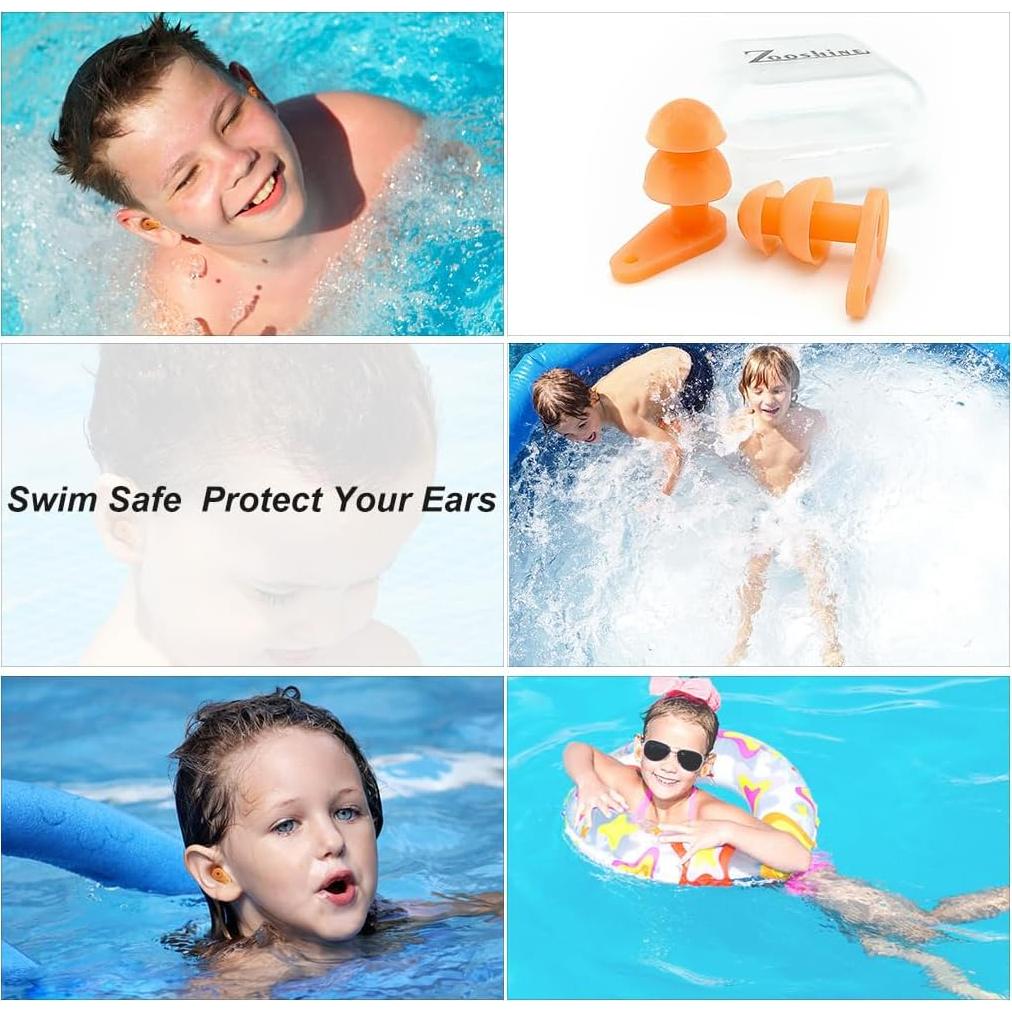 6 Tapones para Oídos de Silicona BRBD para Niños Multicolor