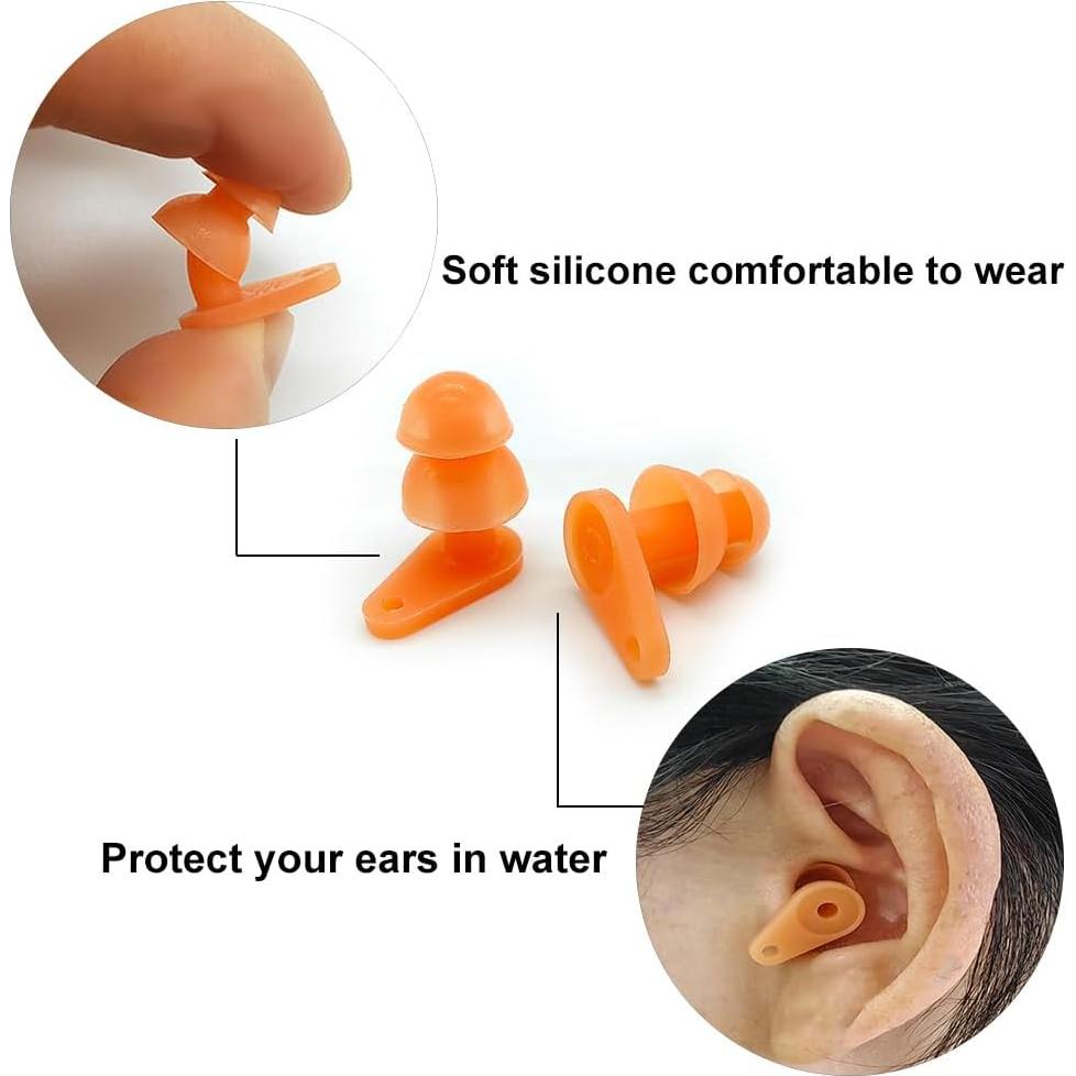 6 Tapones para Oídos de Silicona BRBD para Niños Multicolor