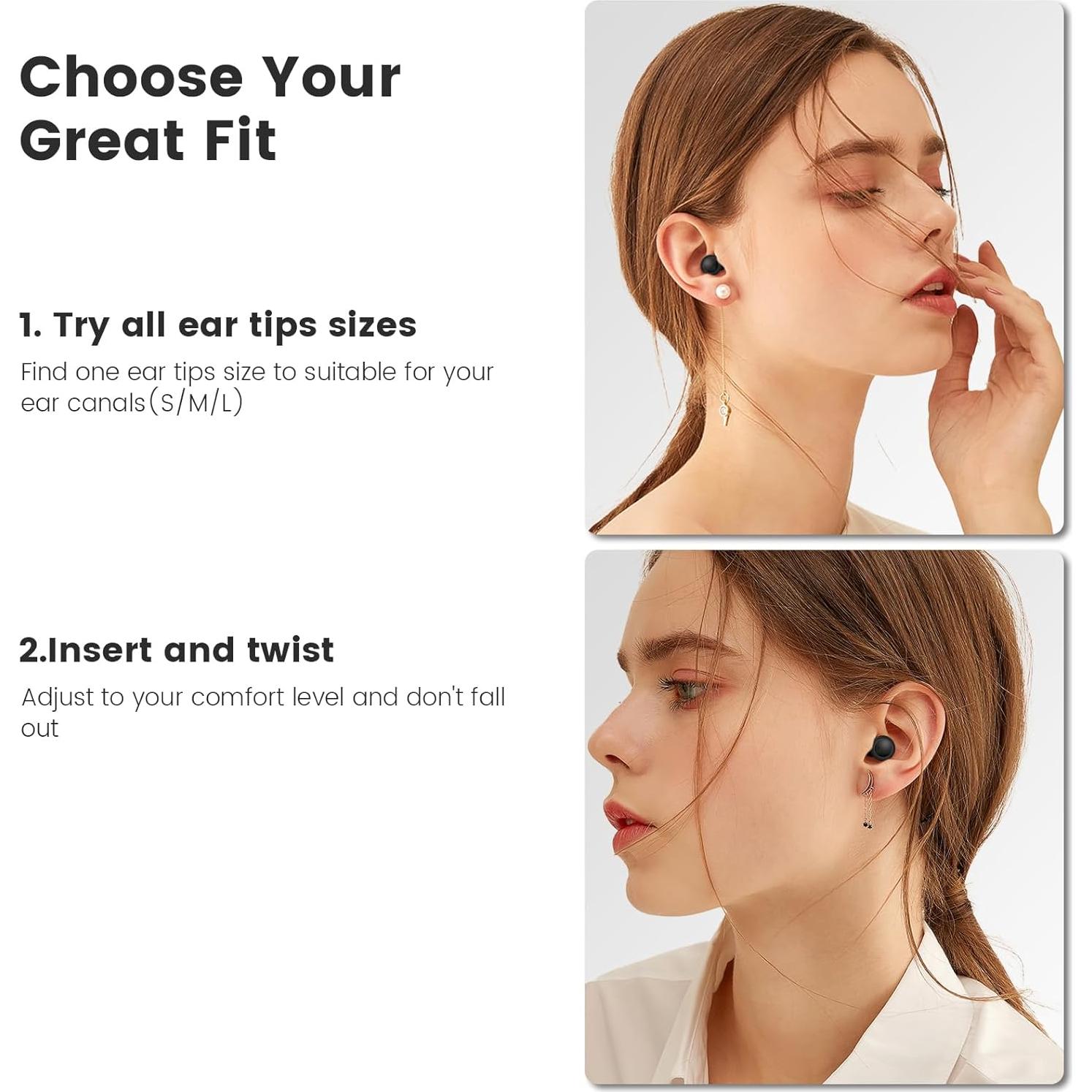 Tapones para oídos JUSTRVN - 2 pares con 30dB de reducción de ruido