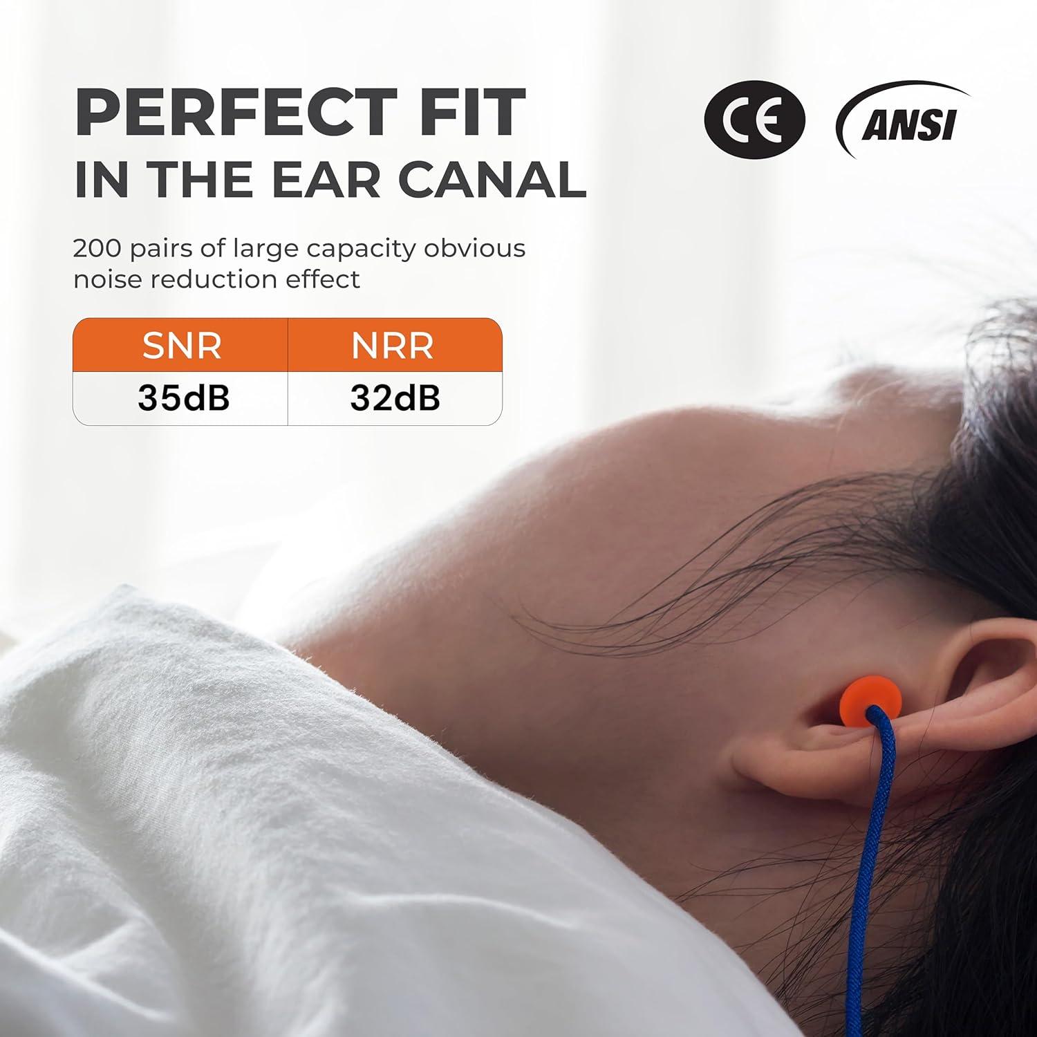 Tapones para oídos ATERET 100 pares 32dB protección auditiva