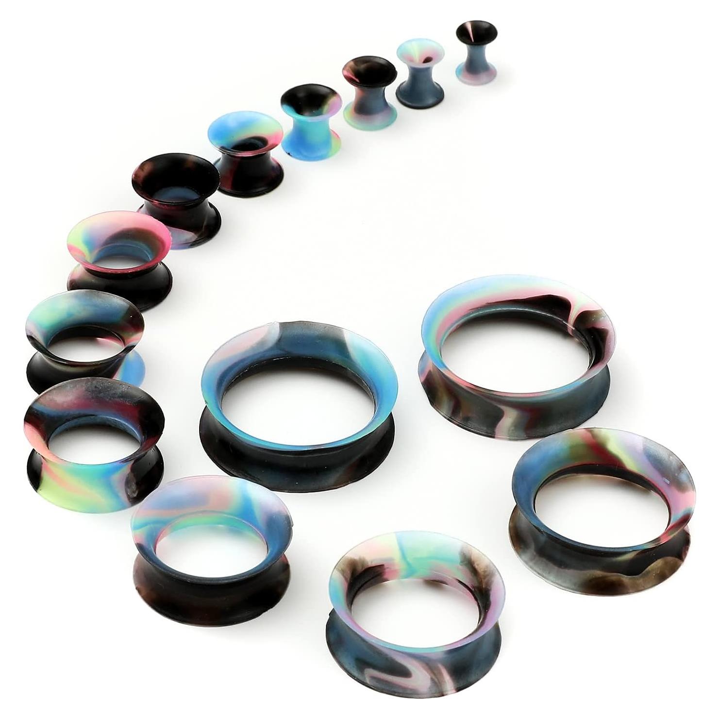 Kit de Estiramiento de Oído WYR 20 Piezas Silicona Hipoalergénica