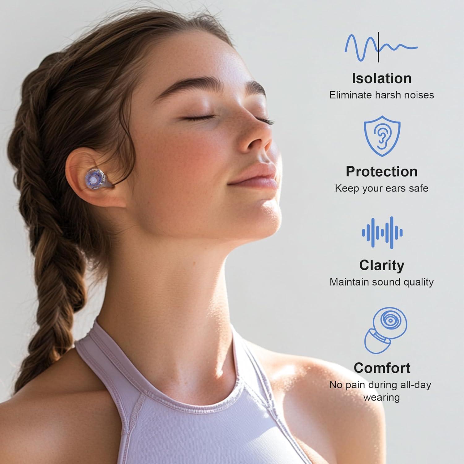 Tapones para oídos Yawsoy alta fidelidad 18-25 dB azul