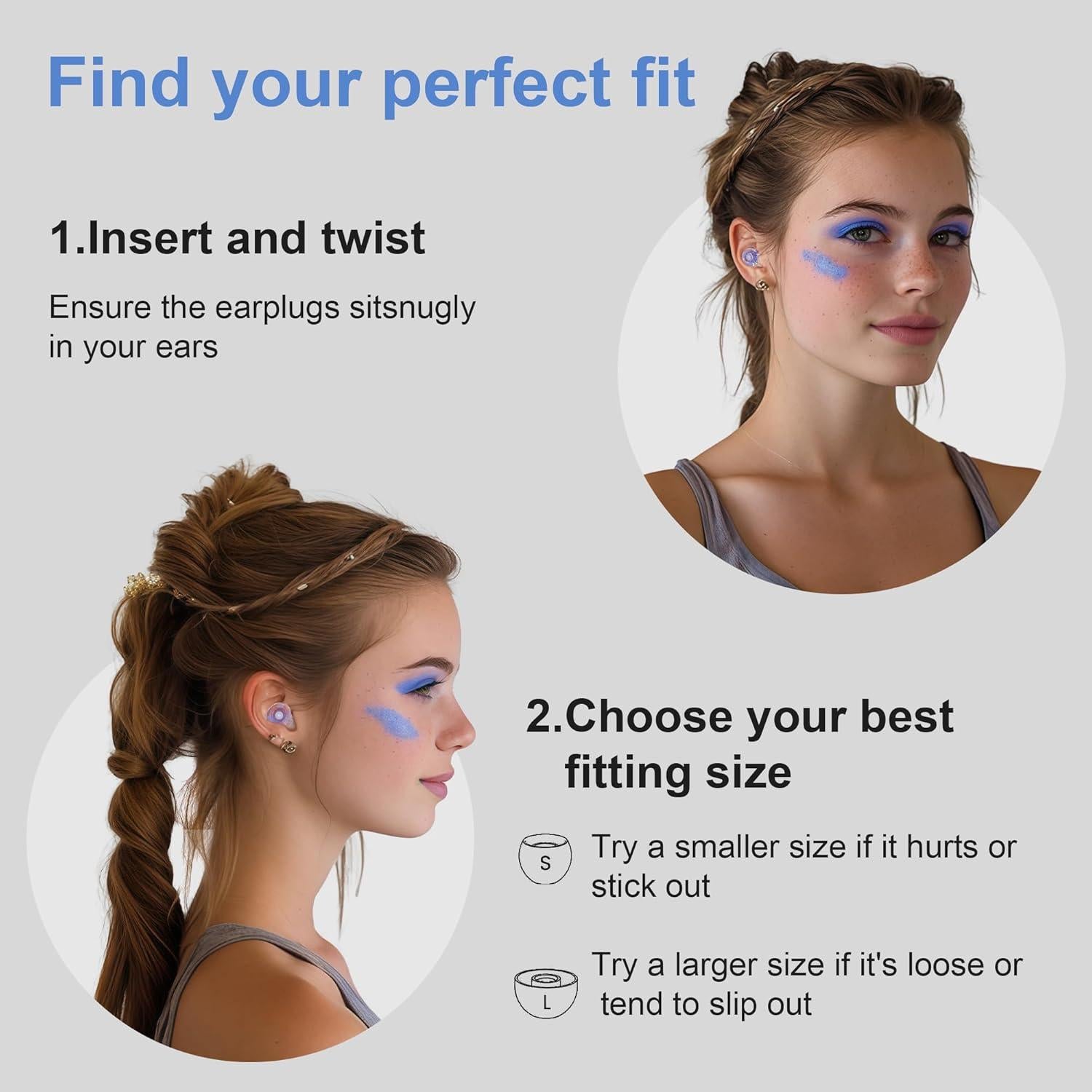 Tapones para oídos Yawsoy alta fidelidad 18-25 dB azul