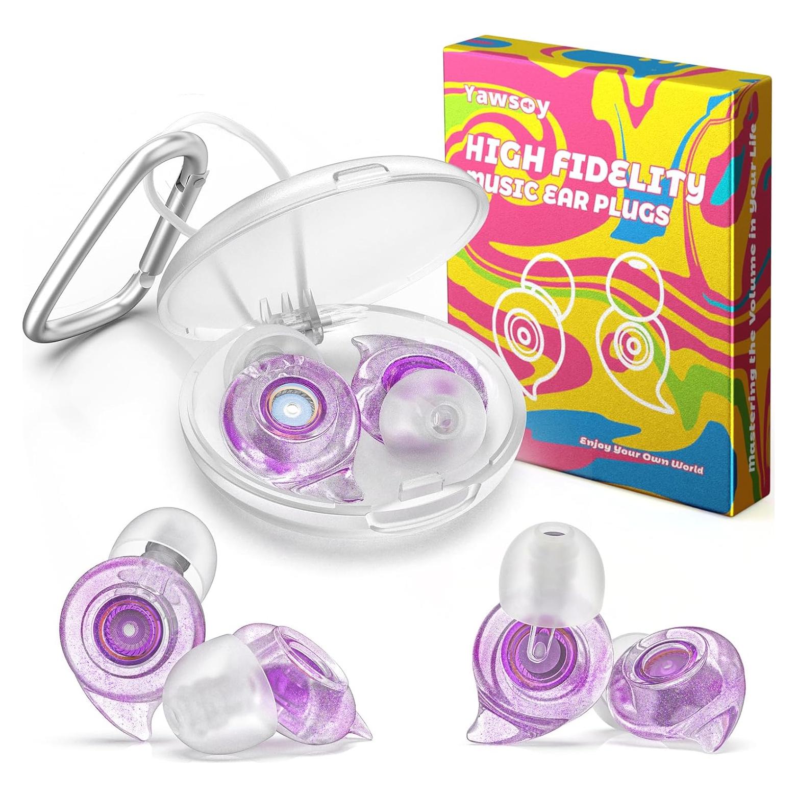 Tapones para oídos Yawsoy alta fidelidad 2 pares NRR 22-24dB