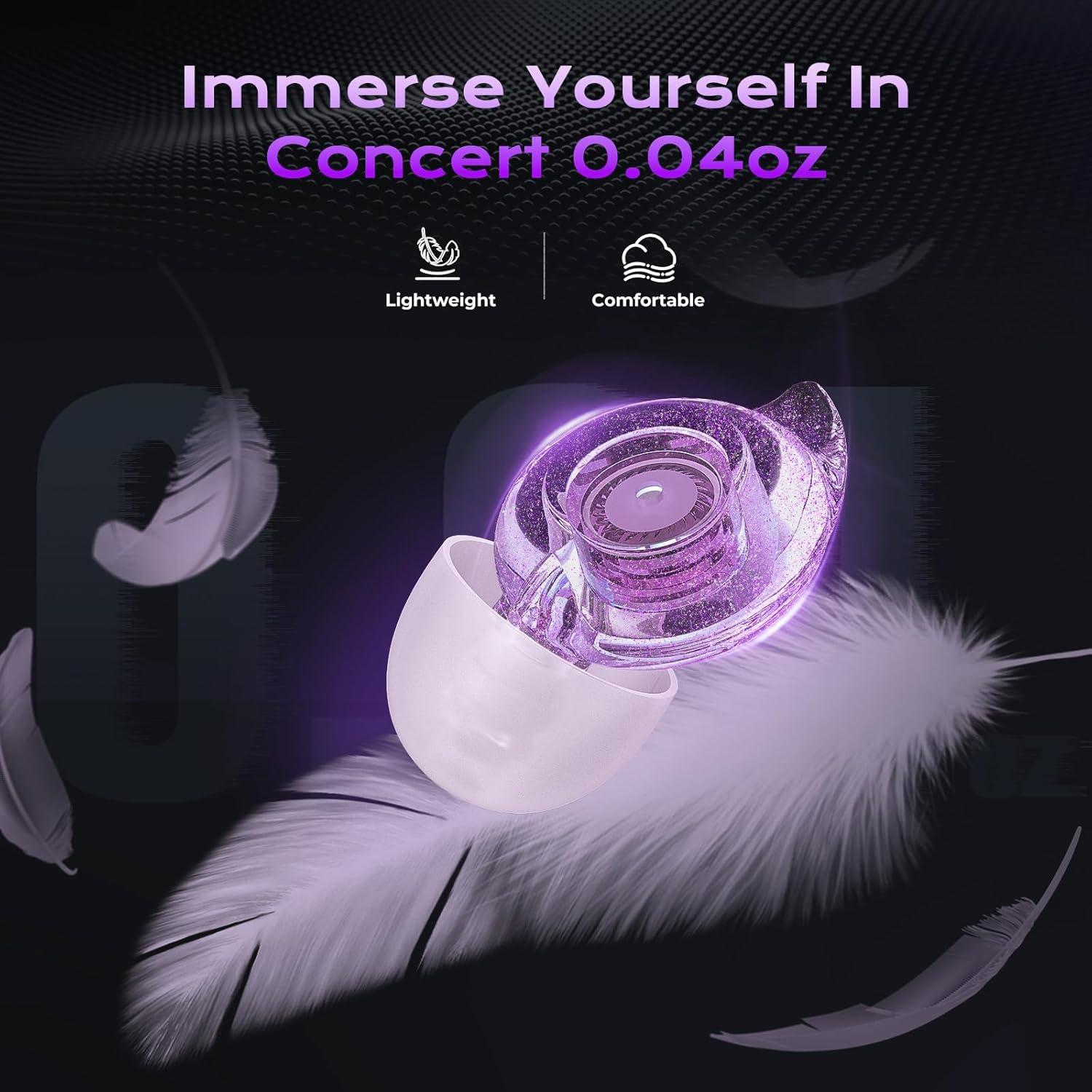 Tapones para oídos Yawsoy alta fidelidad 2 pares NRR 22-24dB