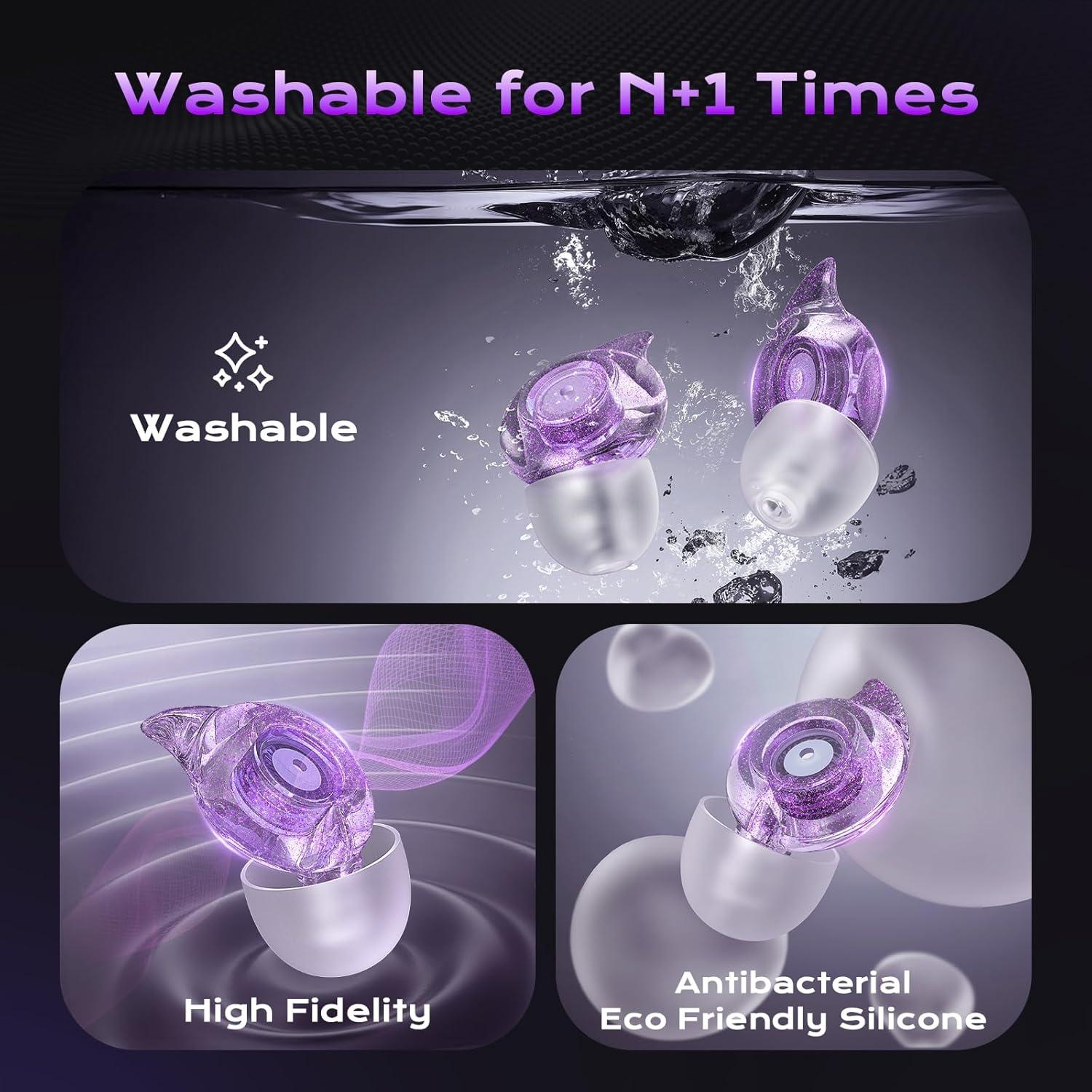 Tapones para oídos Yawsoy alta fidelidad 2 pares NRR 22-24dB