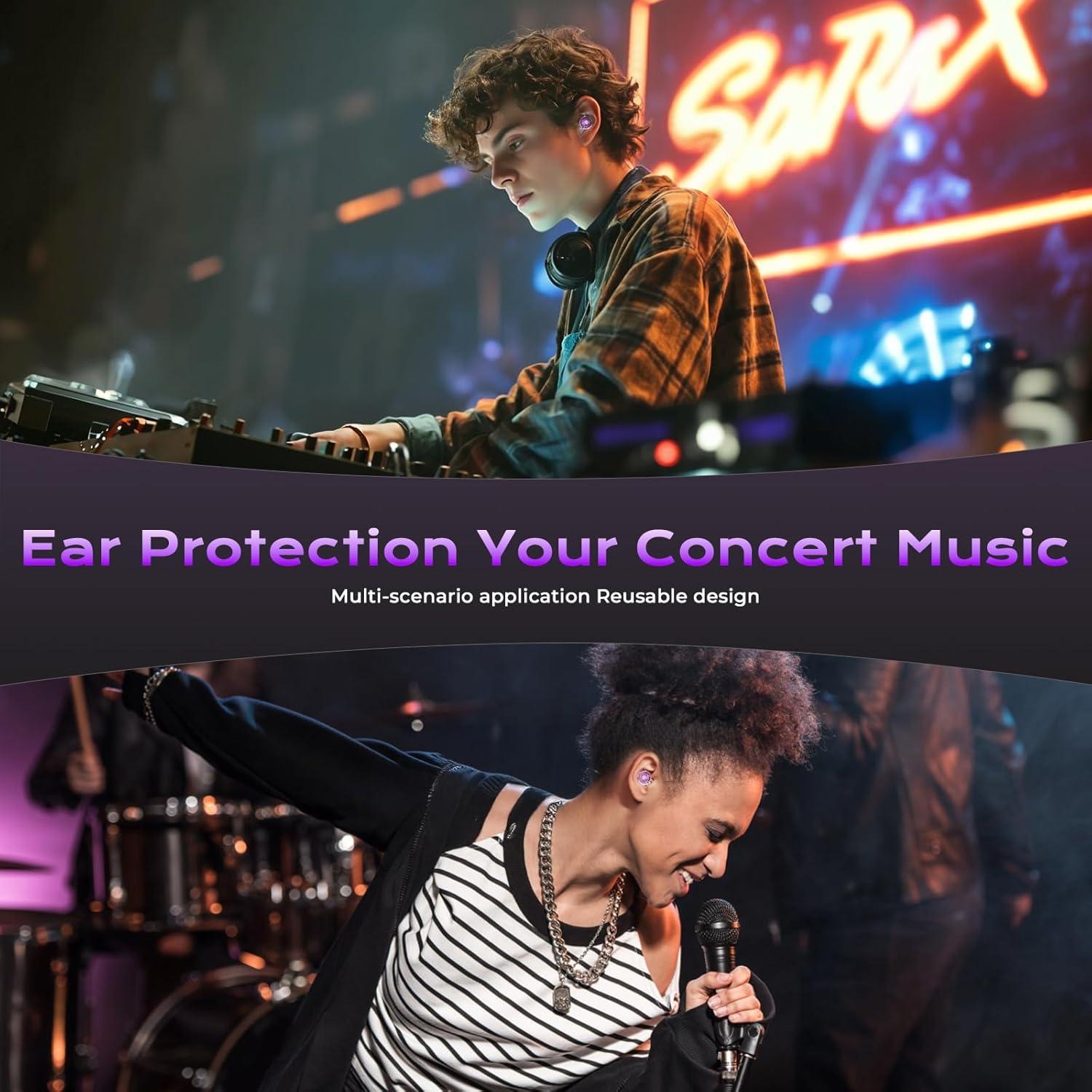 Tapones para oídos Yawsoy alta fidelidad 2 pares NRR 22-24dB