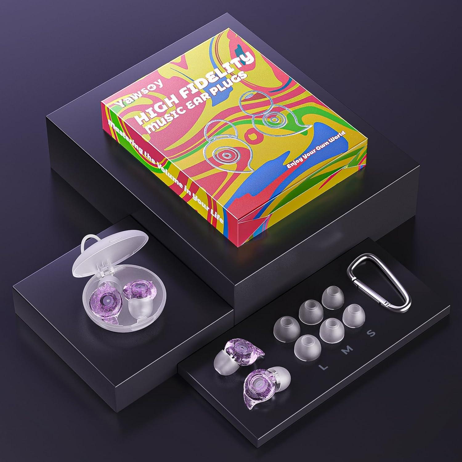 Tapones para oídos Yawsoy alta fidelidad 2 pares NRR 22-24dB