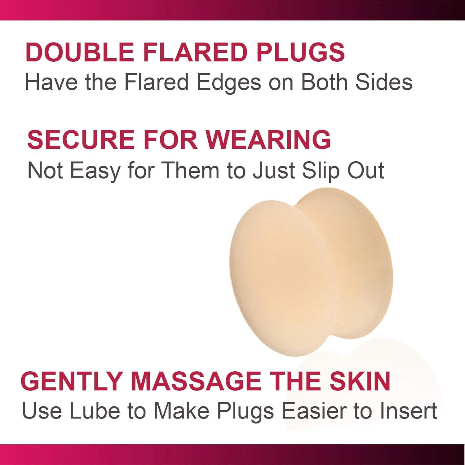 3 Pares Tapones de Silicona Doble Flare Bodyjewellery 18mm