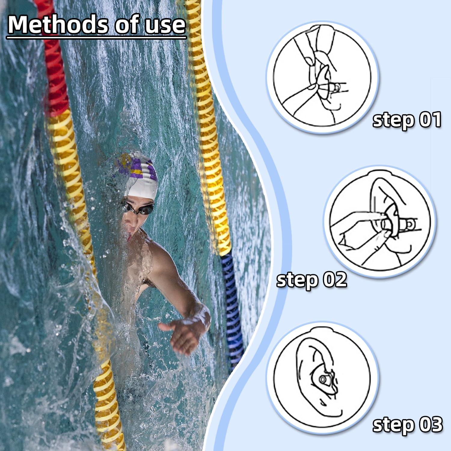 Set de Tapones y Clips para Nariz de Natación BOSOIRSOU 6 Pairs