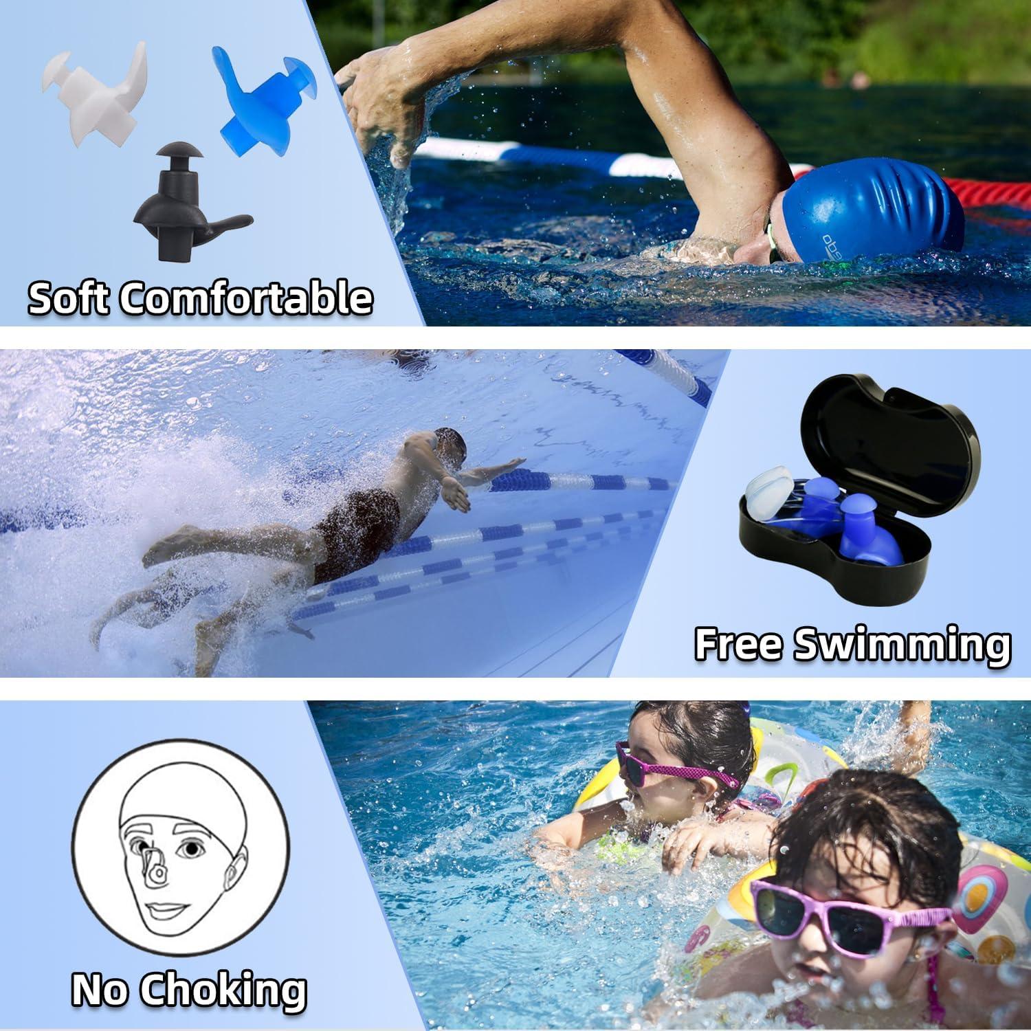 Set de Tapones y Clips para Nariz de Natación BOSOIRSOU 6 Pairs