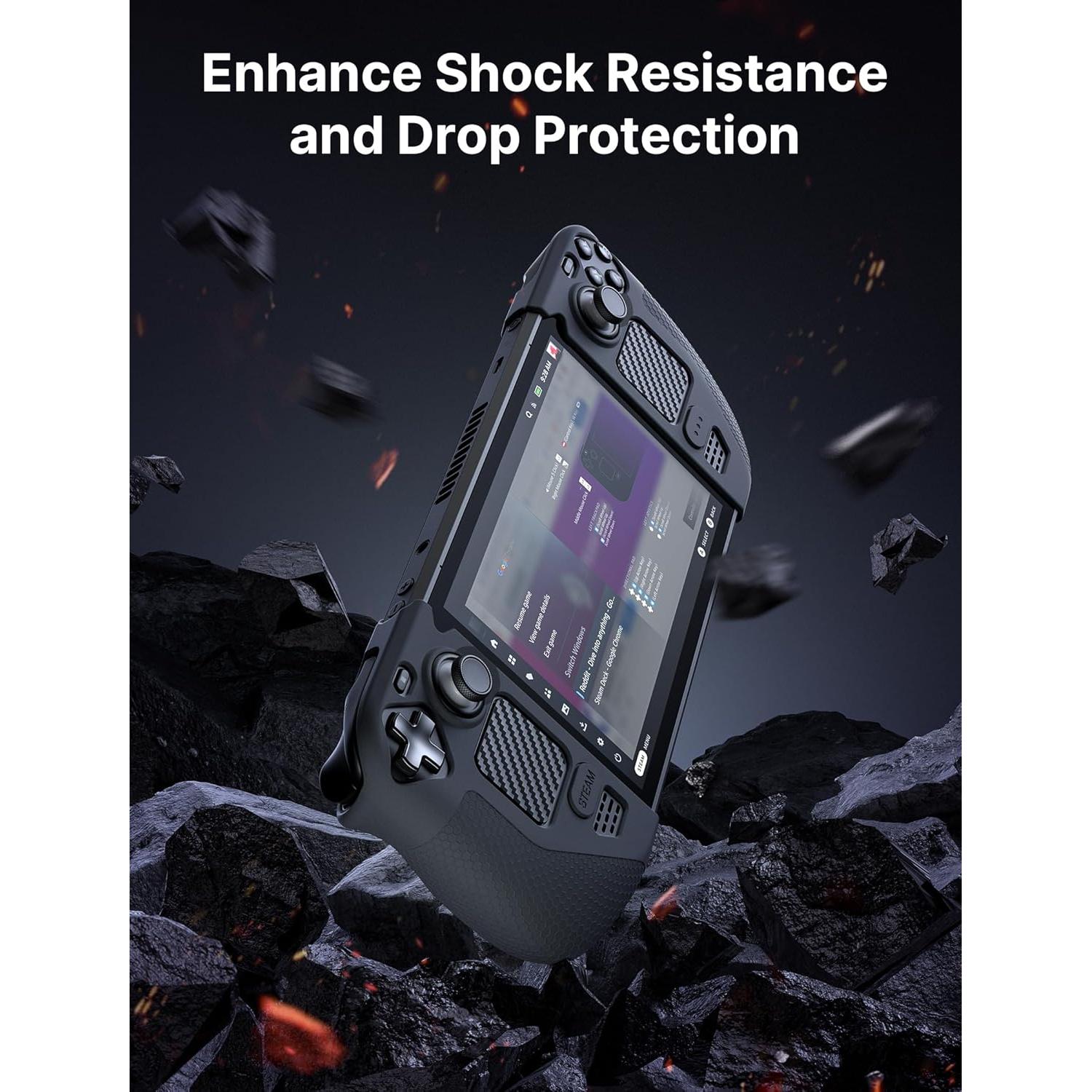 Funda de Silicona JSAUX para Steam Deck OLED/LCD - Negro