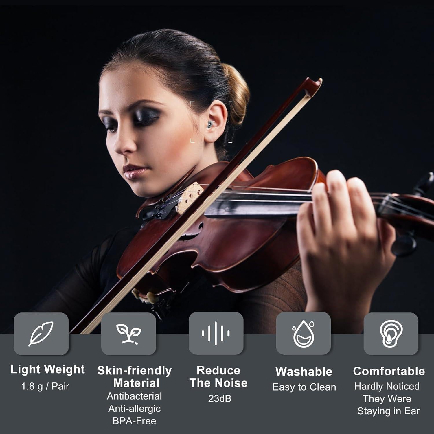 Tapones para Oídos ZDMATHE de Silicona - Reducción 23dB