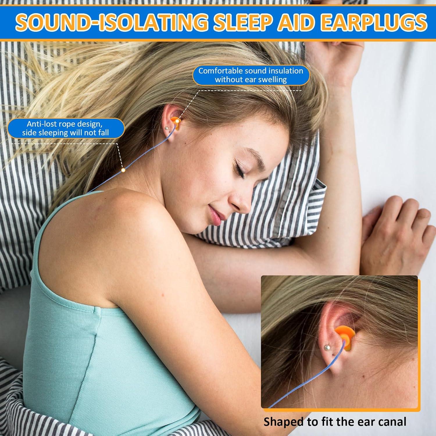 200 Pares Tapones para Oídos Xuhal con Cordón Silicona Impermeables