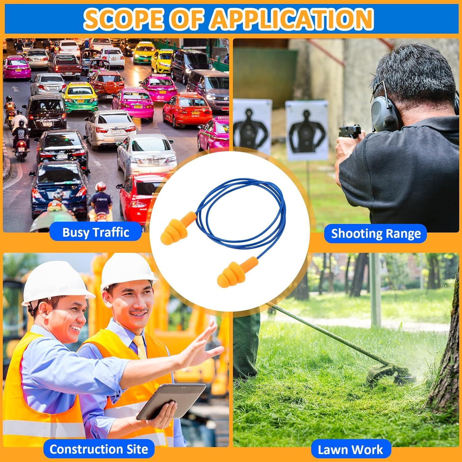 200 Pares Tapones para Oídos Xuhal con Cordón Silicona Impermeables