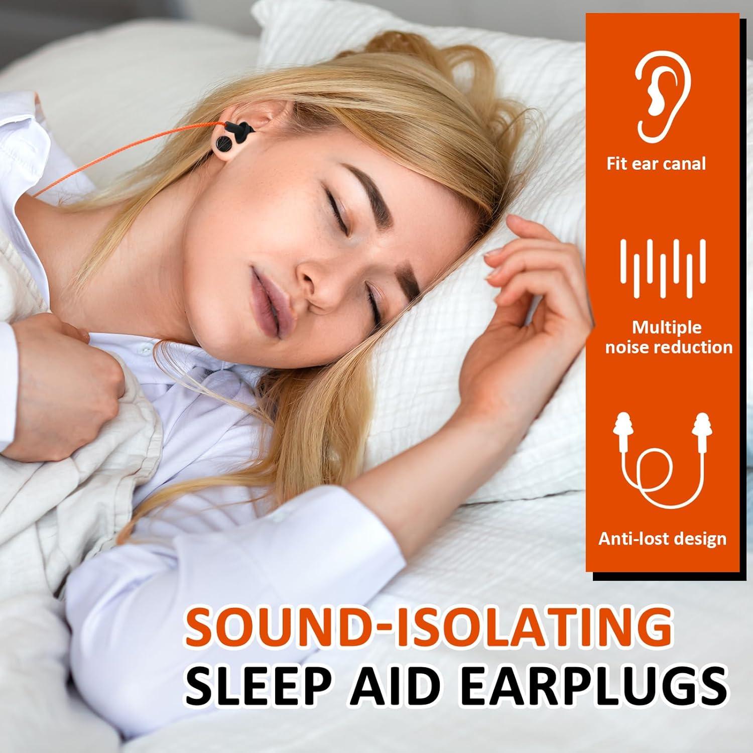 Tapones para Oídos Xuhal 200 Pares Silicona con Cable Negro