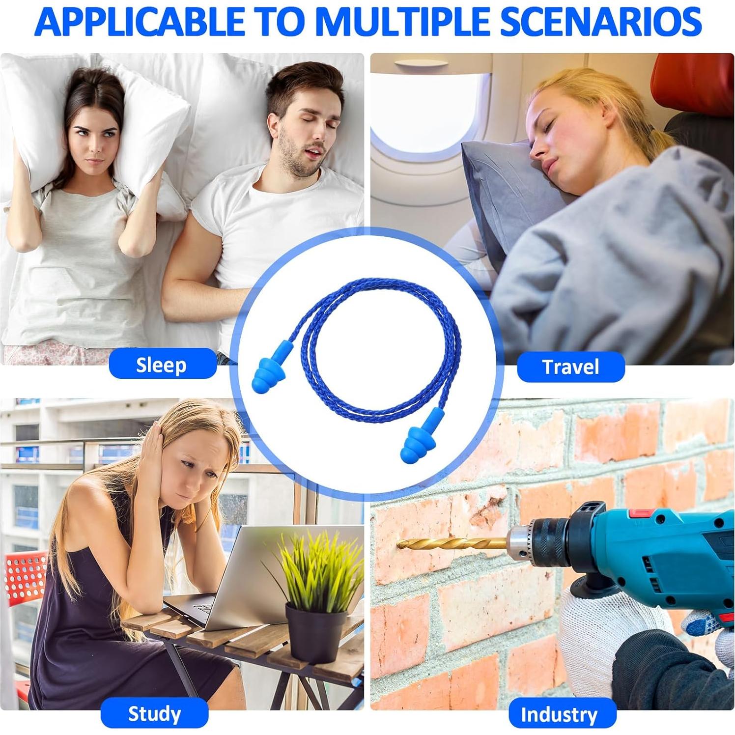 Tapones para Oídos Xuhal 200 Pares Silicona Reutilizables