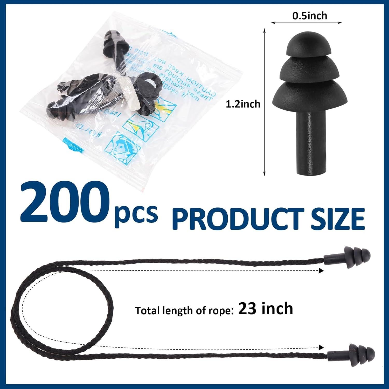 Tapones para Oídos Xuhal 200 Pares Silicona Reutilizables