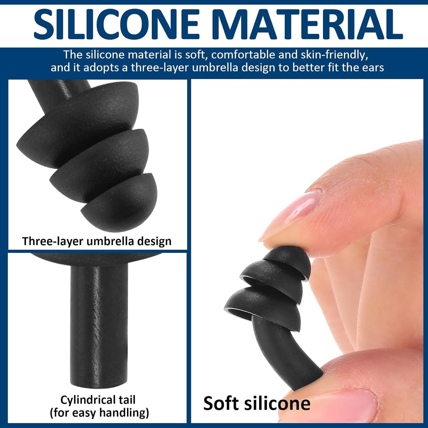 Tapones para Oídos Xuhal 200 Pares Silicona Reutilizables