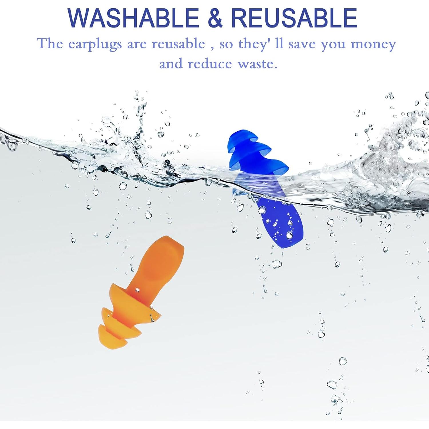 Tapones para Oídos AXBUS Silicona Reutilizables 16 Pares