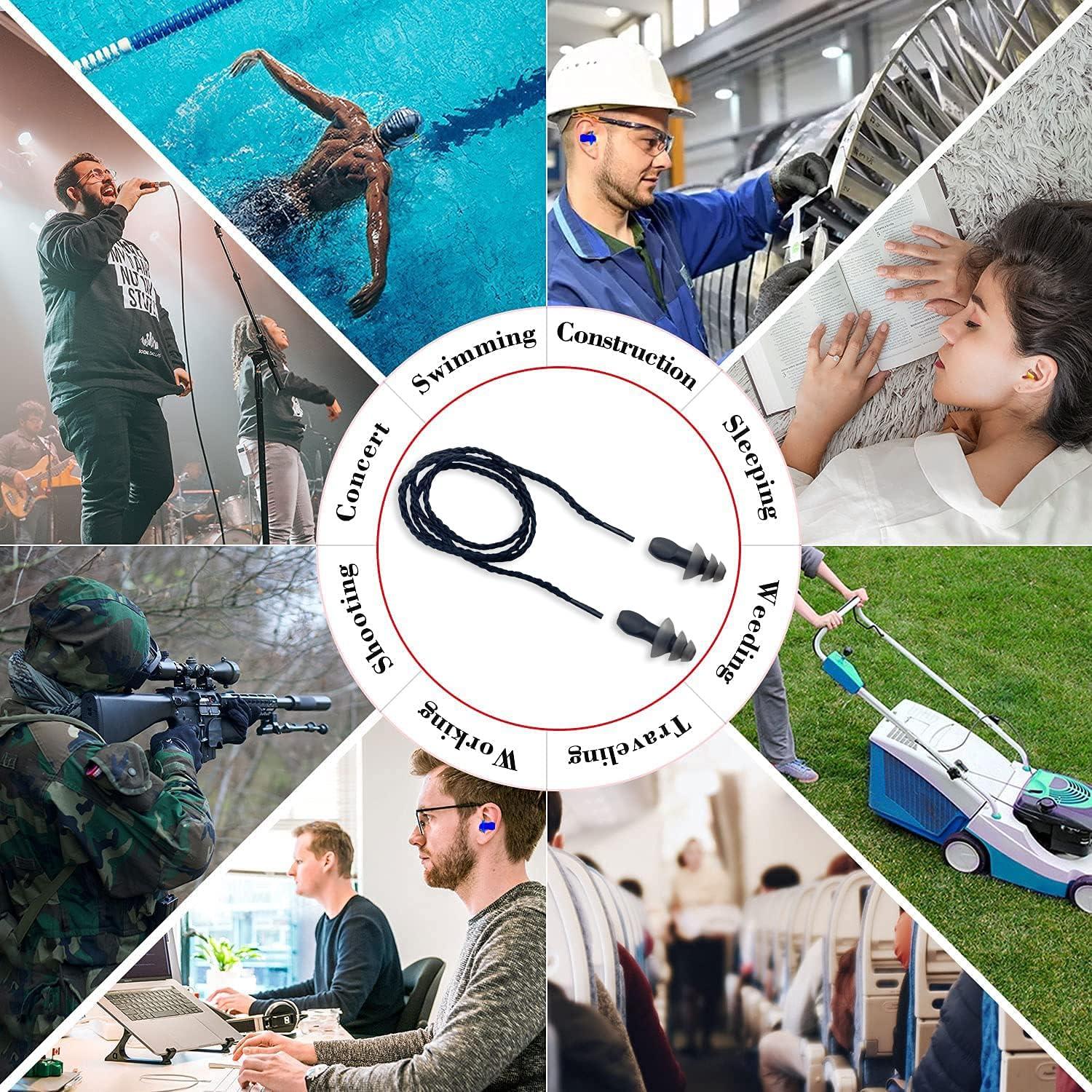 Tapones para Oídos AXBUS Silicona Reutilizables 16 Pares