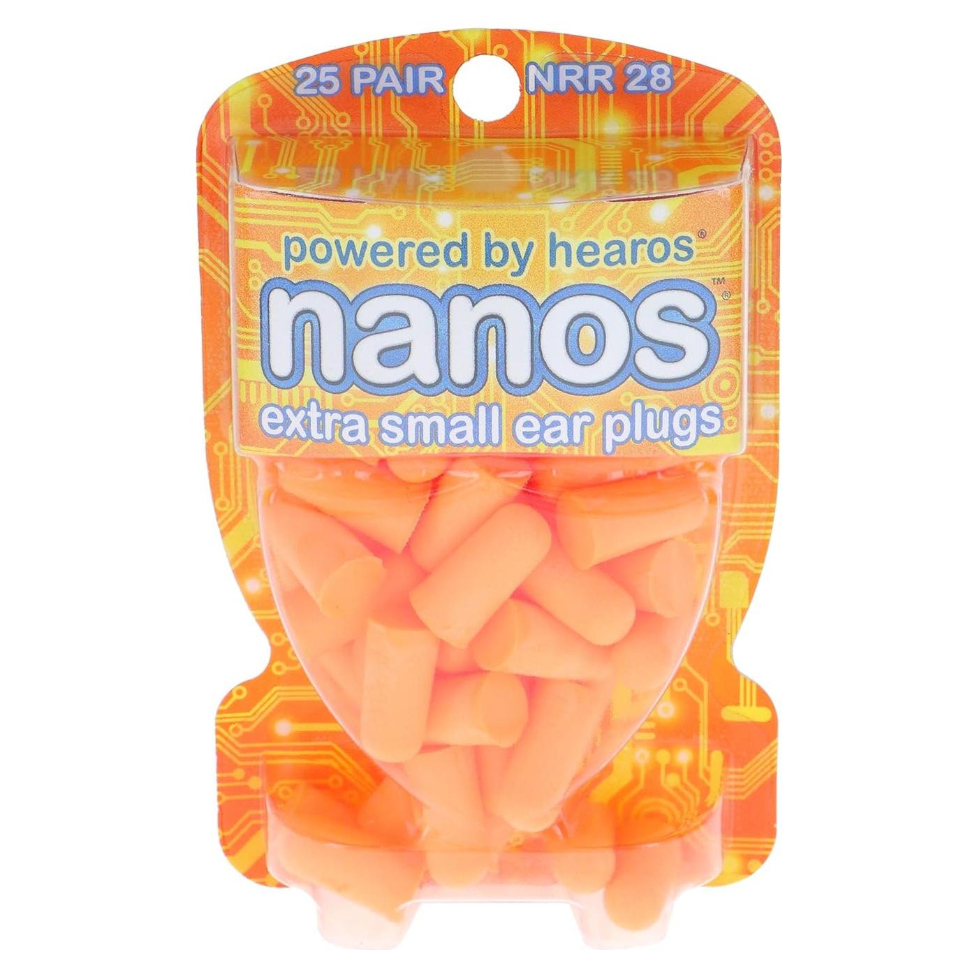 Tapones de Oído HEAROS Nanos NRR 28 Extra Pequeños 25 Pares